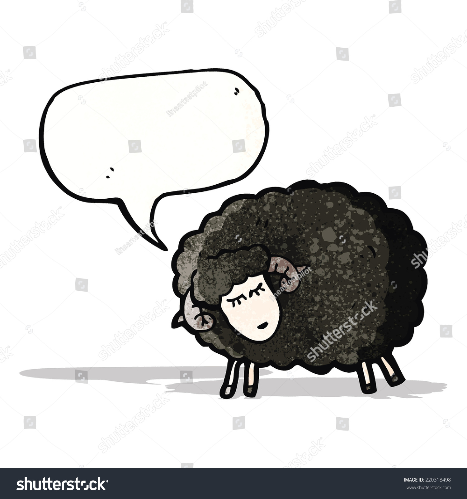 Cartoon Black Sheep Stock Vector Illustration 220318498 : Shutterstock