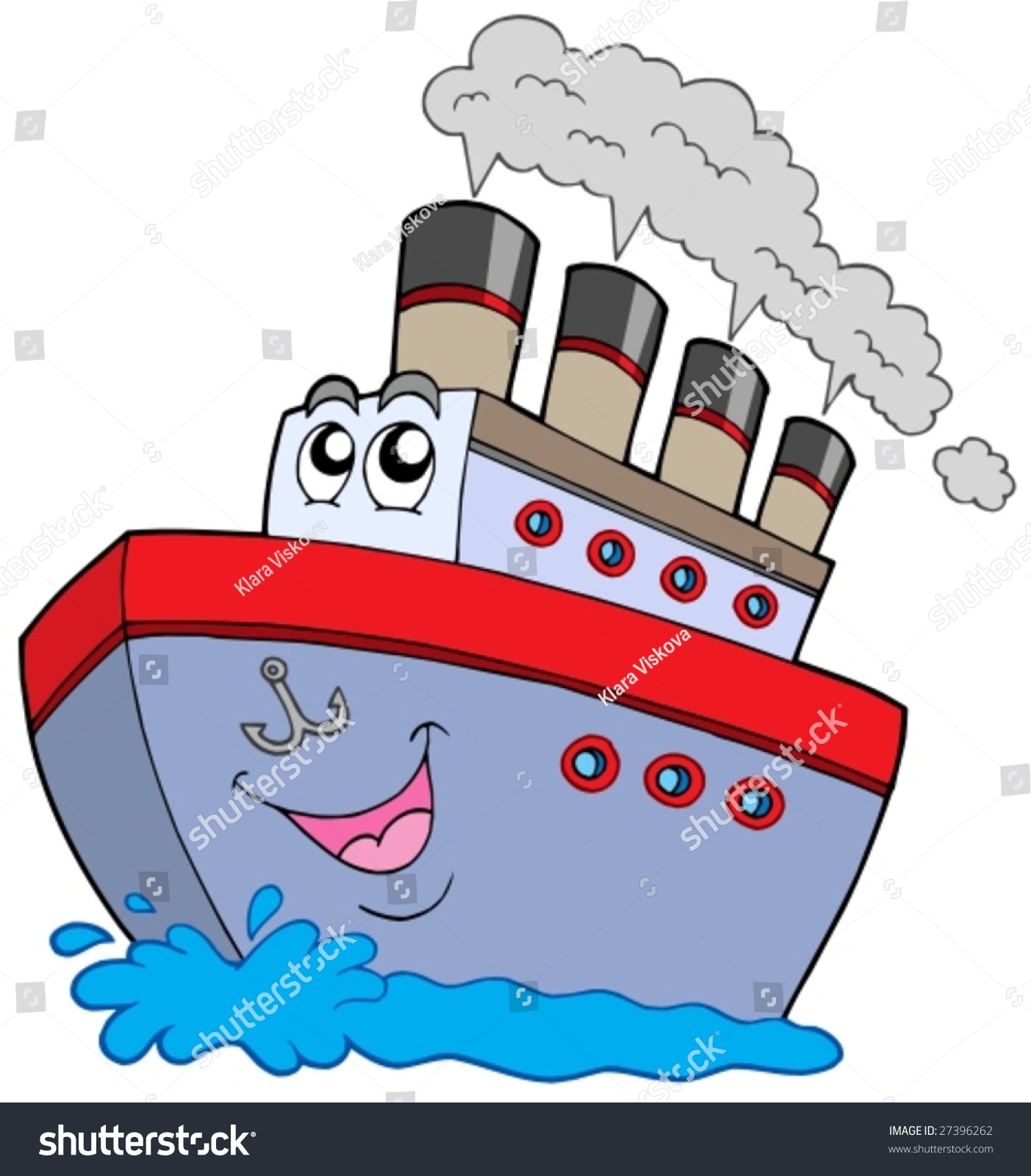 Cartoon Boat On White Background Vector Stock Vector 27396262