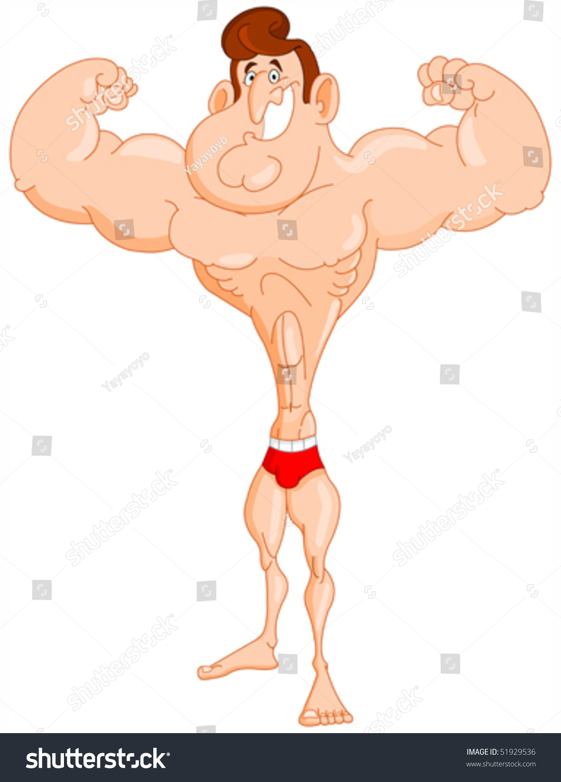 Cartoon Bodybuilder Stock Vector Illustration Shutterstock