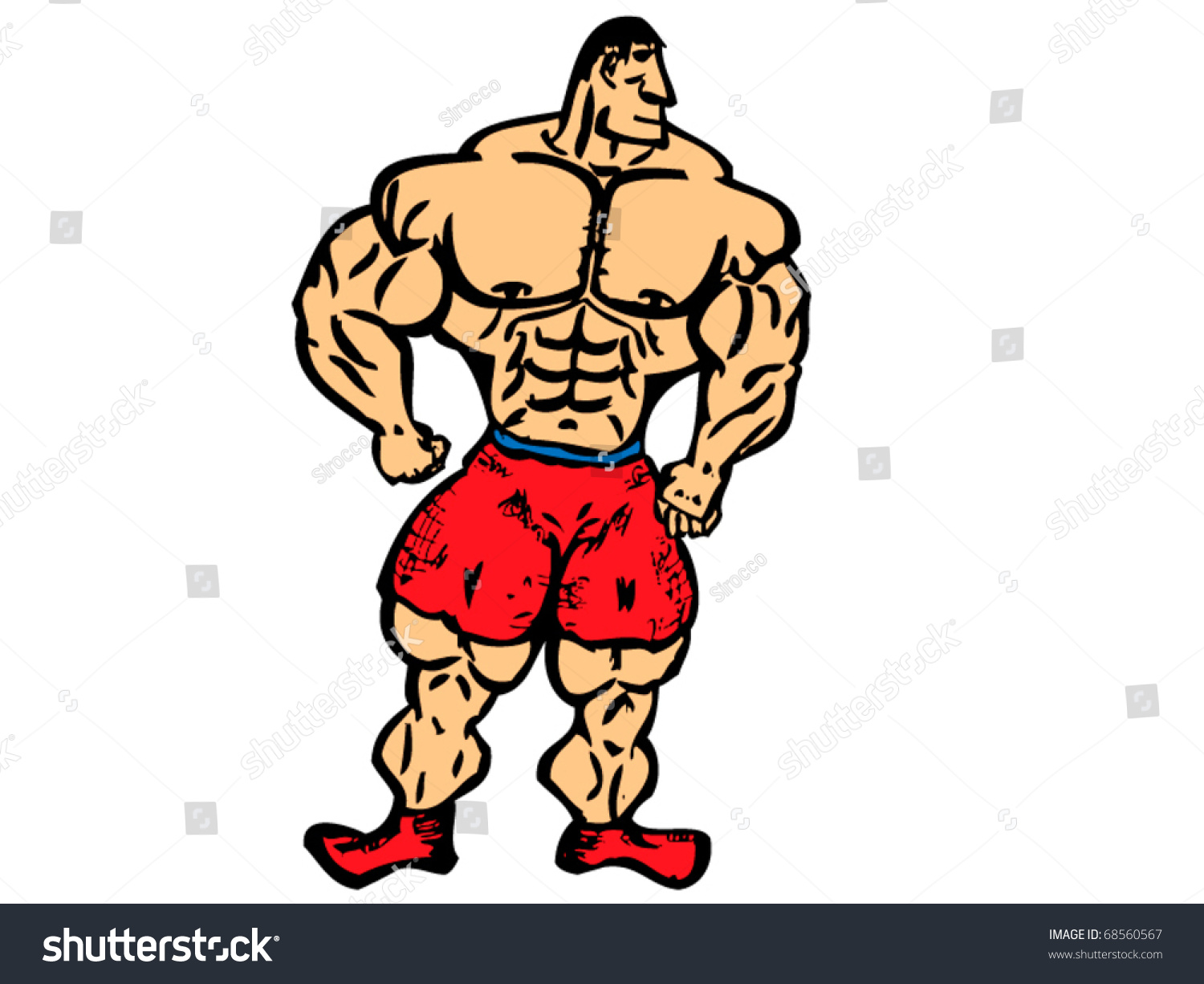 Cartoon Bodybuilder/"Lyubery" Stock Vector Illustration 68560567