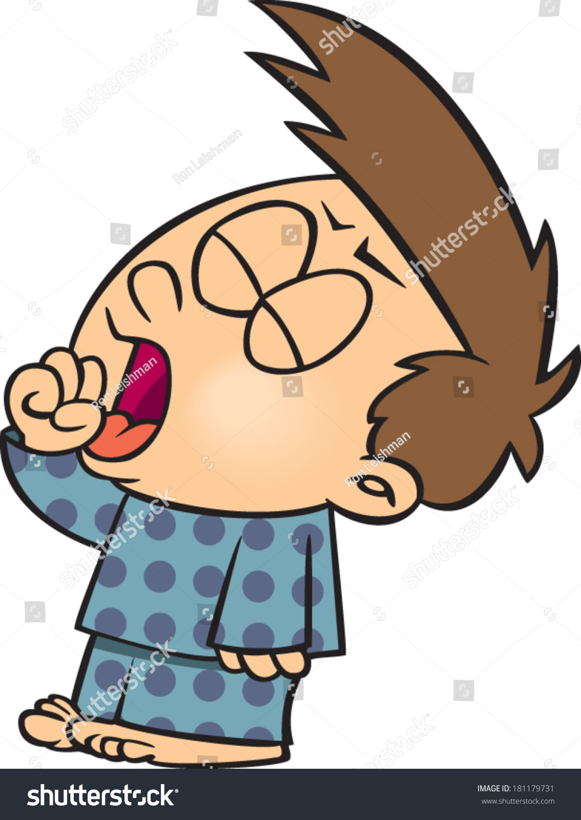 Cartoon Boy Yawning Stock Vector Shutterstock Hot Sex Picture