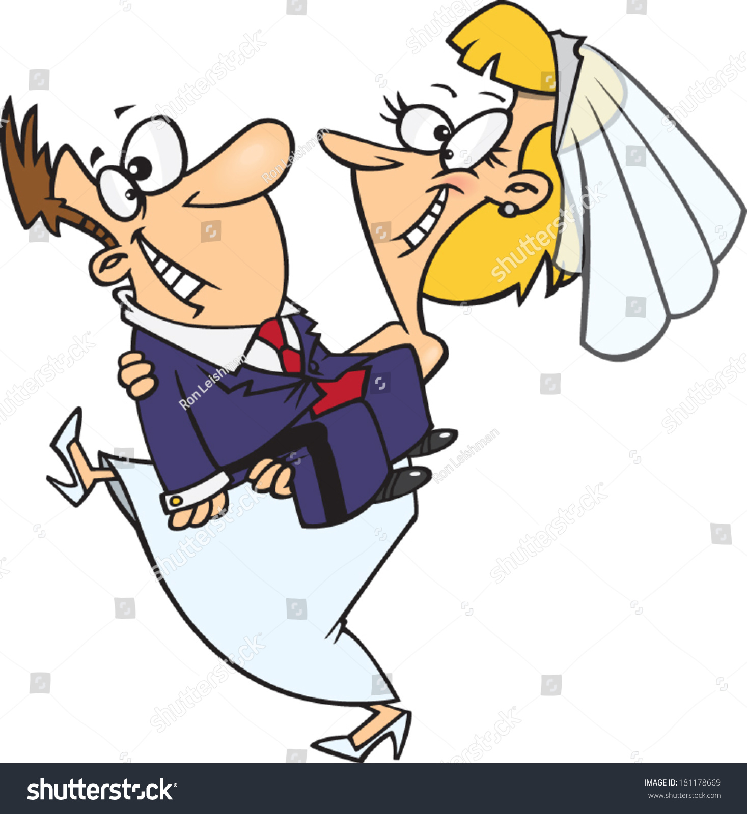 Cartoon Bride Carrying Her New Groom Stock Vector Illustration 181178669 Shutterstock 2498