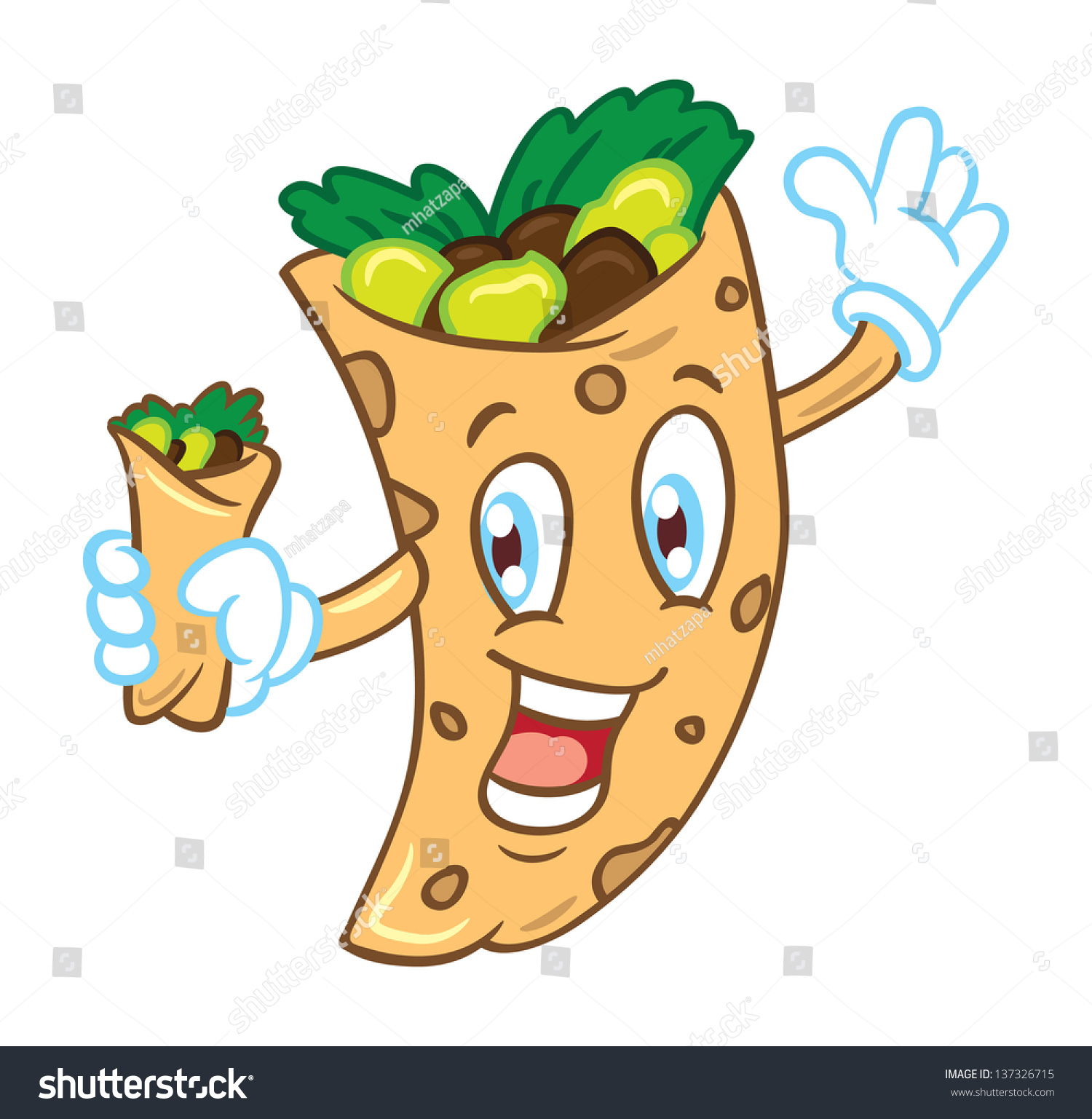Cartoon Burrito Stock Vector Illustration 137326715 : Shutterstock