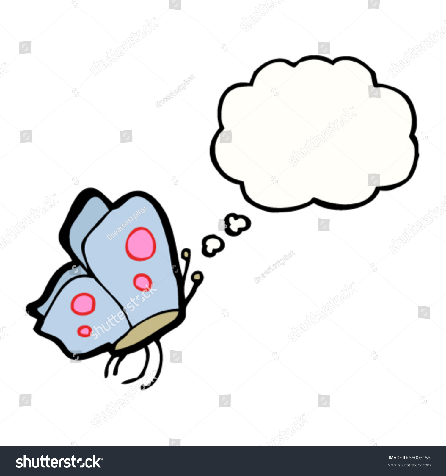 Cartoon Butterfly Flying Stock Vector Illustration 86003158 : Shutterstock