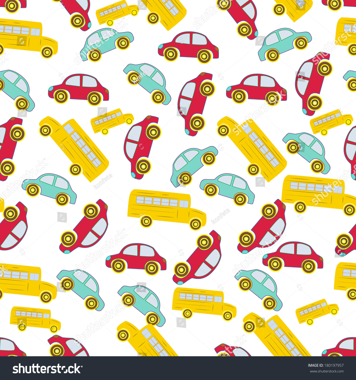 Cartoon Cars Seamless Pattern Stock Vector Royalty Free