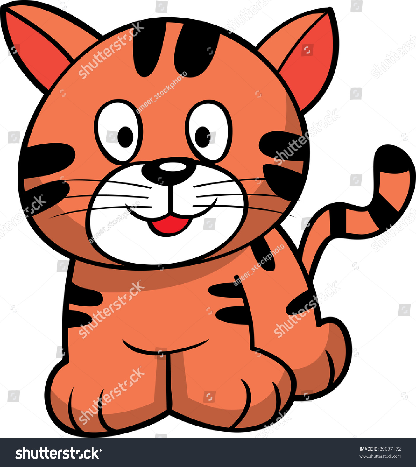 Cartoon Cat Stock Vector Illustration 89037172 Shutterstock 3422