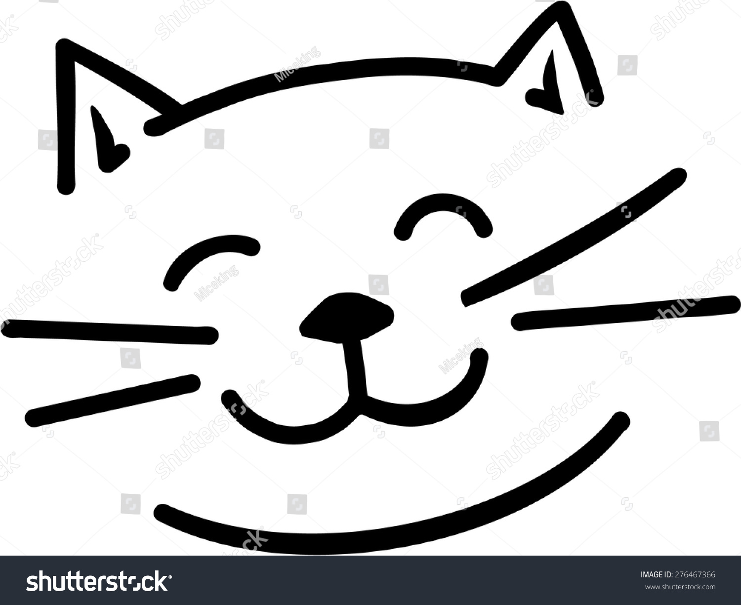 Cartoon Cat Face Stock Vector Illustration 276467366 : Shutterstock