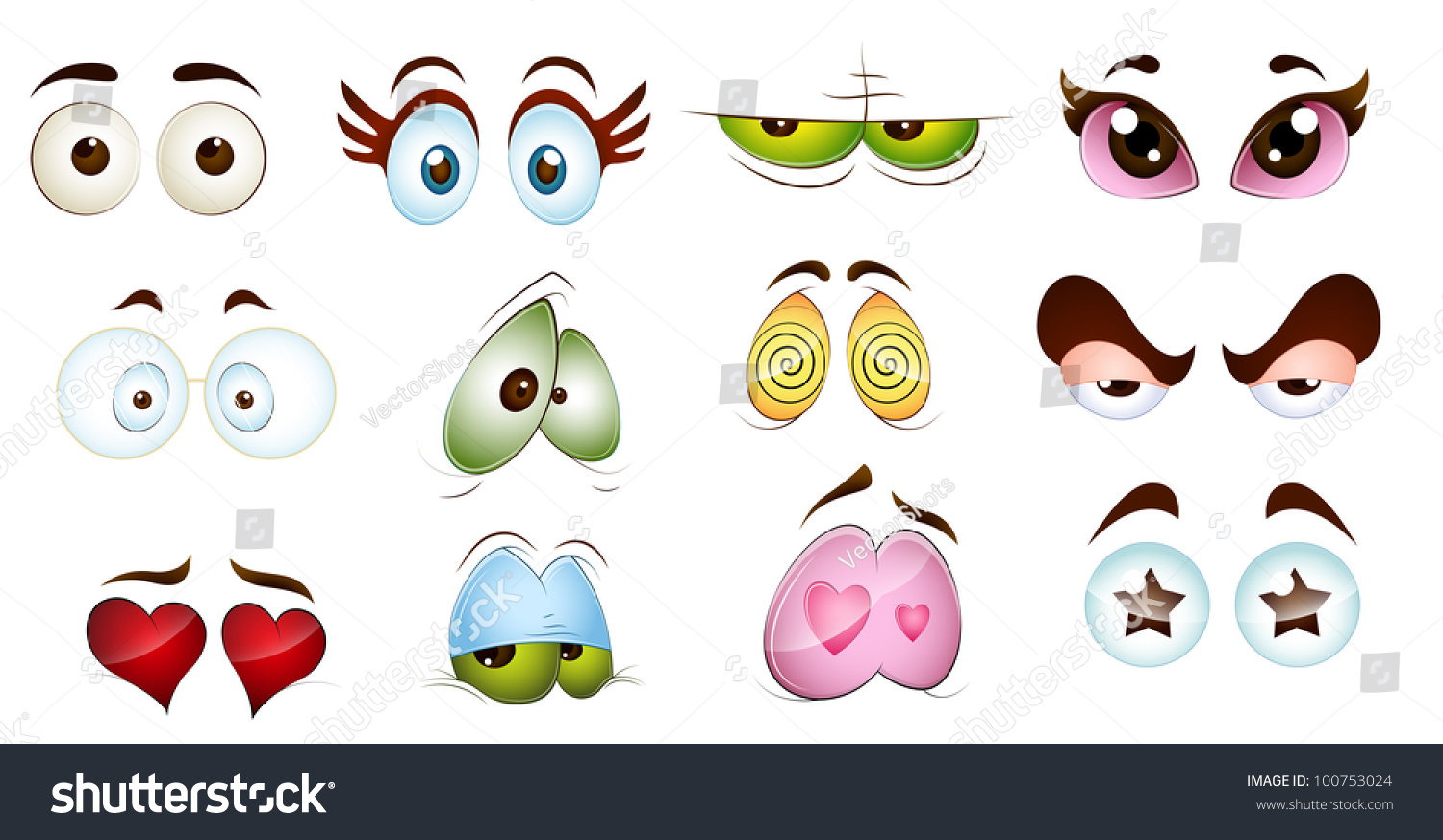 Cartoon Character Eyes Stock Vector 100753024 - Shutterstock