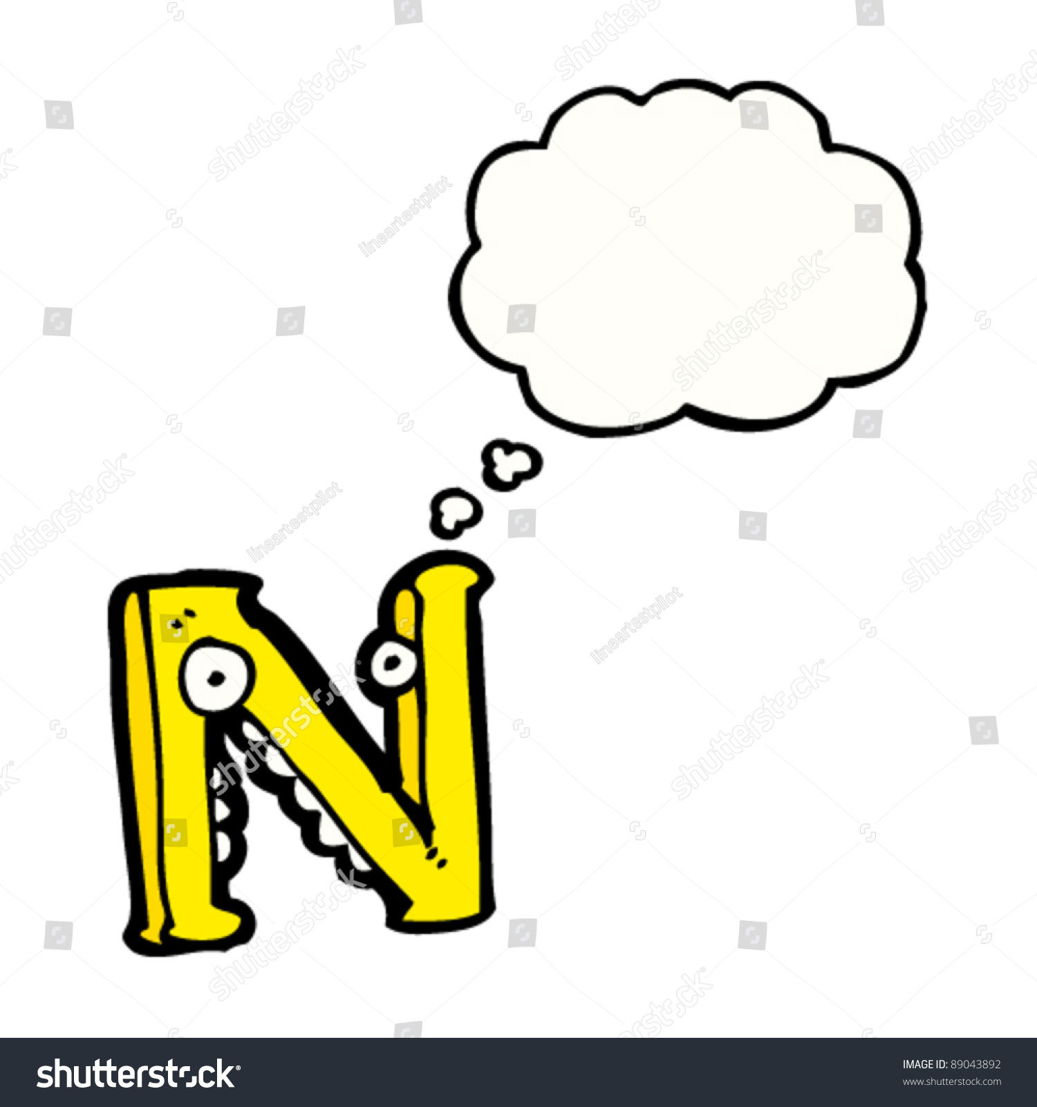 Cartoon Character Letter N Stock Vector Illustration 89043892 ...