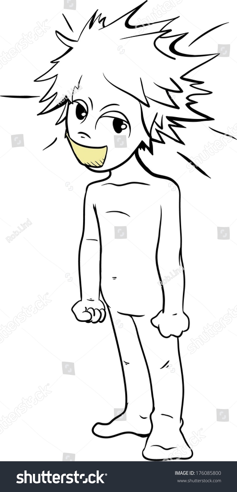 Cartoon Character With Mouth Taped Shut Stock Vector