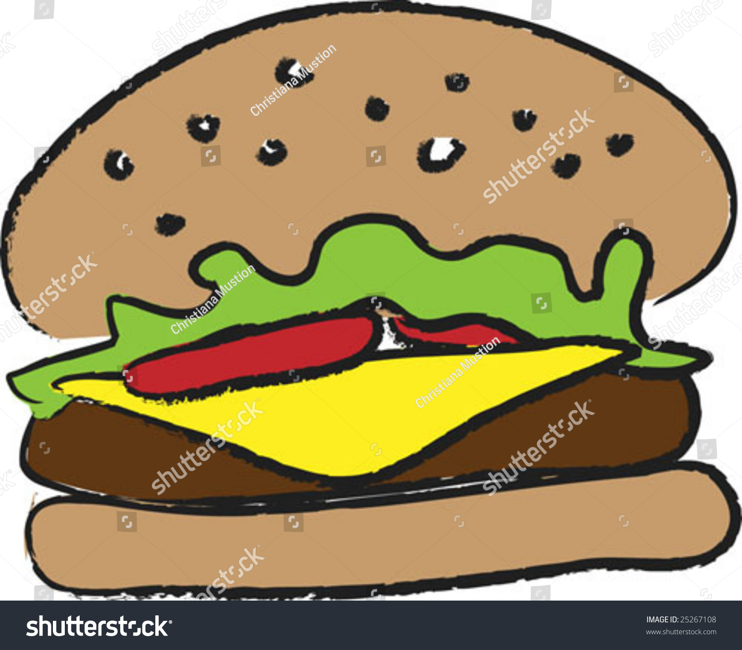 Cartoon Cheeseburger Stock Vector Illustration 25267108 : Shutterstock