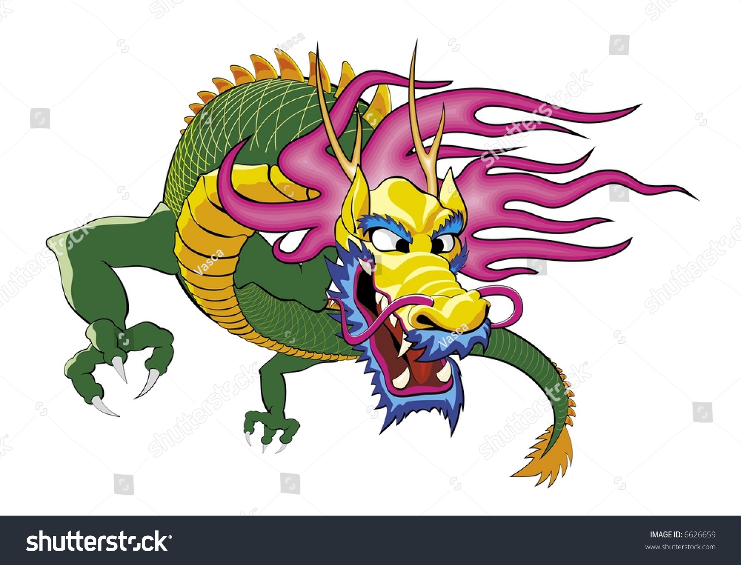 Cartoon Chinese Dragon Vector Stock Vector 6626659 - Shutterstock