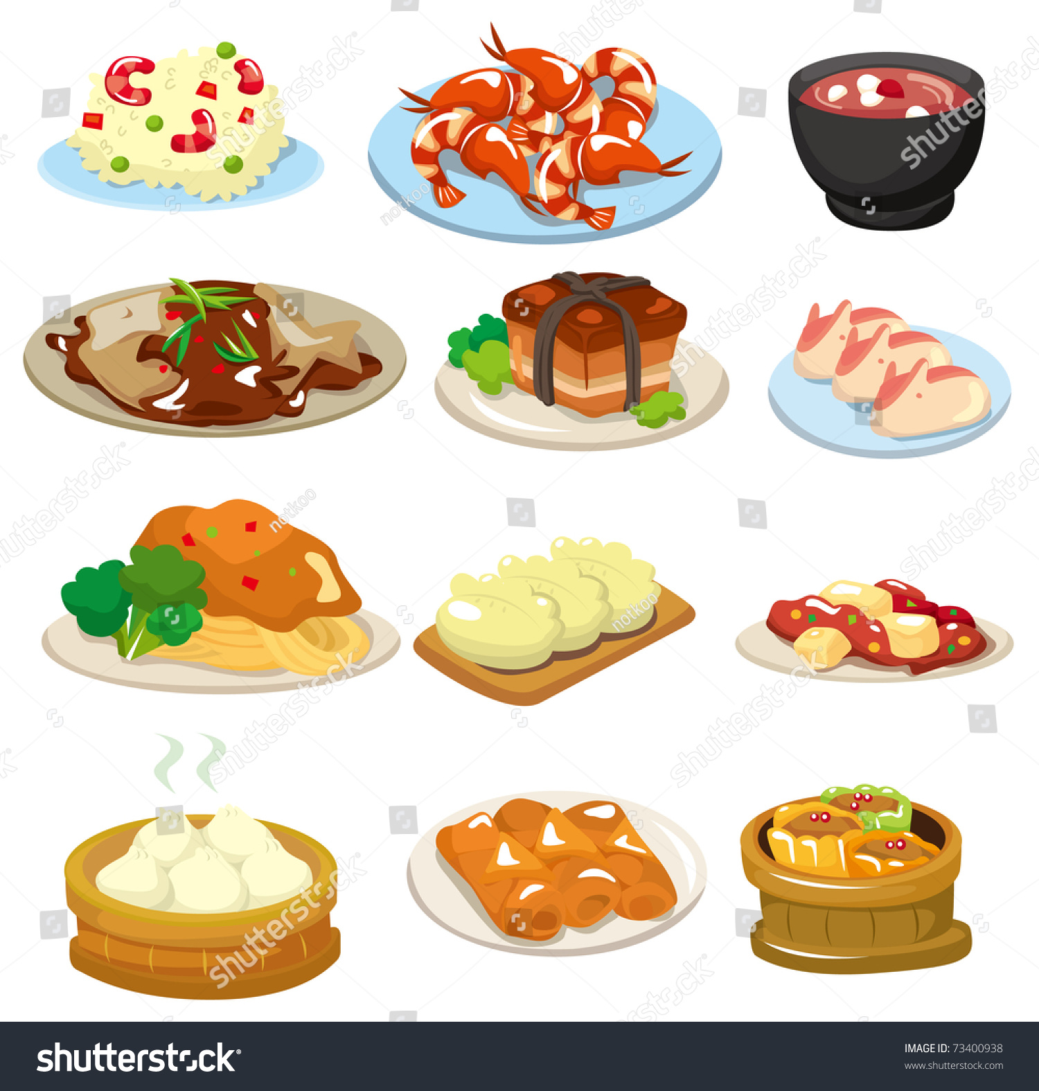 Cartoon Chinese Food Icon Stock Vector 73400938 - Shutterstock