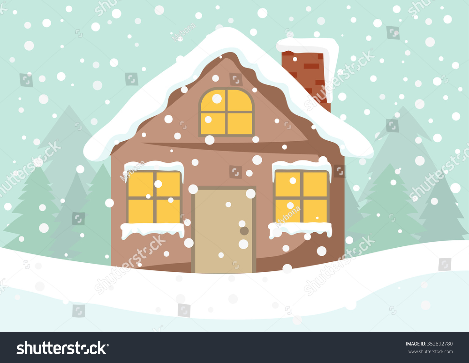 clipart house with snow - photo #4