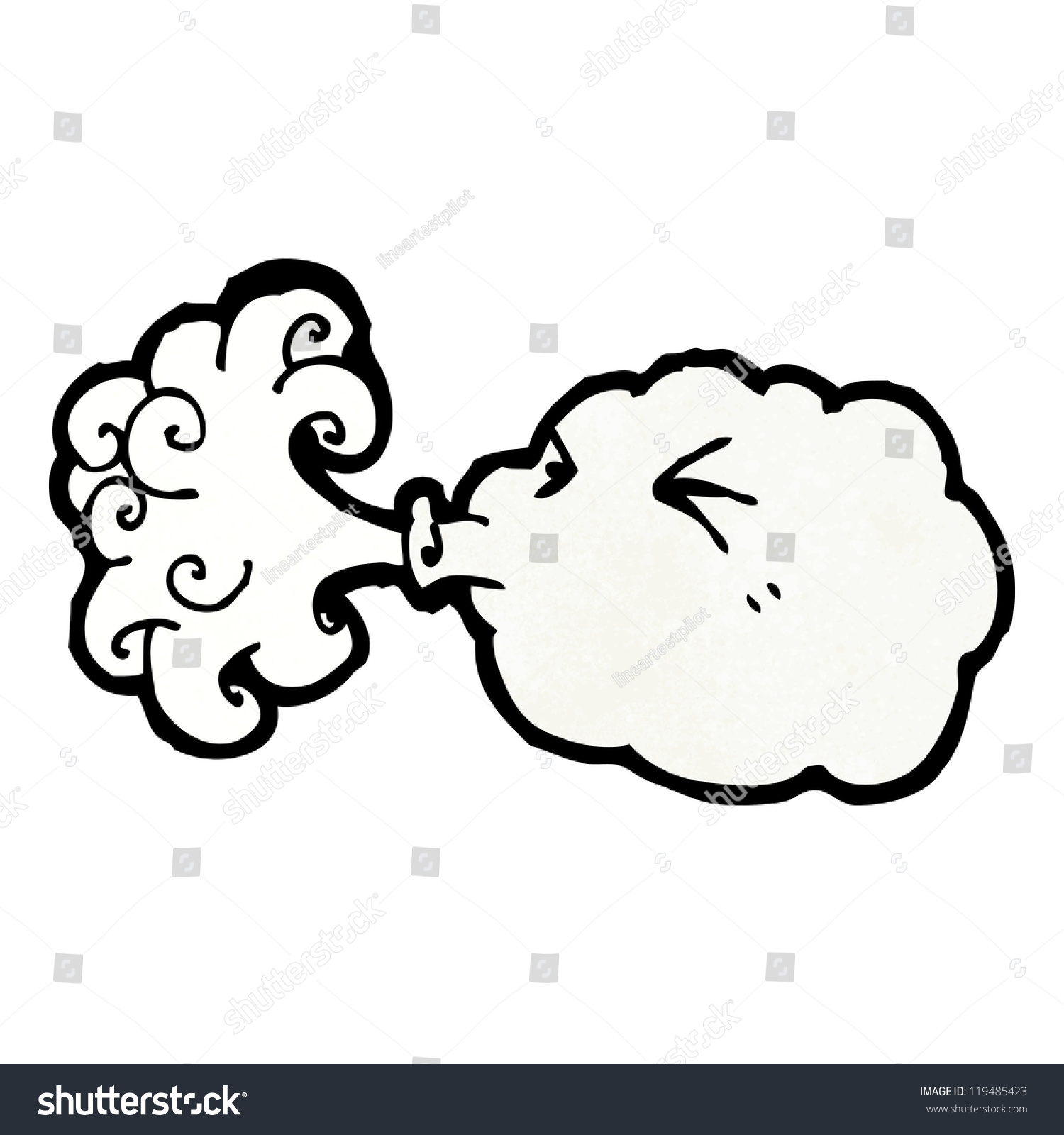 Cartoon Cloud Blowing Wind Stock Vector Royalty Free 119485423