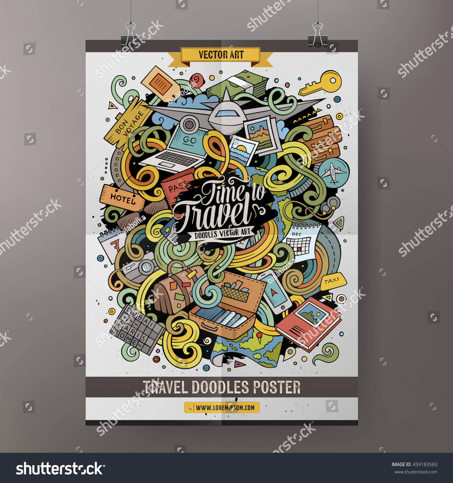 Cartoon colorful hand drawn doodles Traveling poster template Very detailed with lots of objects illustration Funny vector artwork Corporate identity design Cartoon colorful hand drawn doodles Traveling poster template Very detailed with lots of objects illustration Funny vector artwork Corporate identity design
