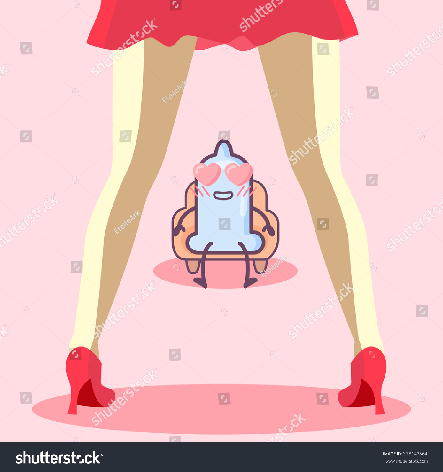 Cartoon Condom With Sexy Woman Safe Sex Concept Stock Vector Illustration 378142864 Shutterstock