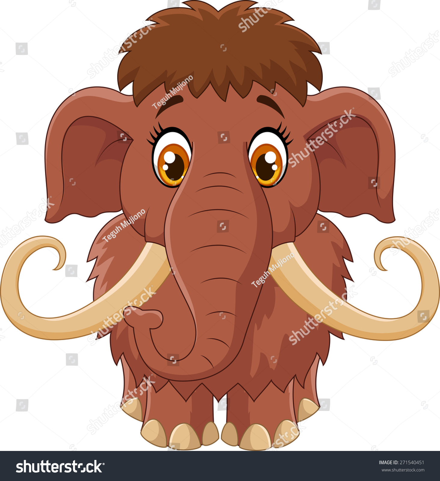 Cartoon Cute Mammoth Stock Vector 271540451 : Shutterstock