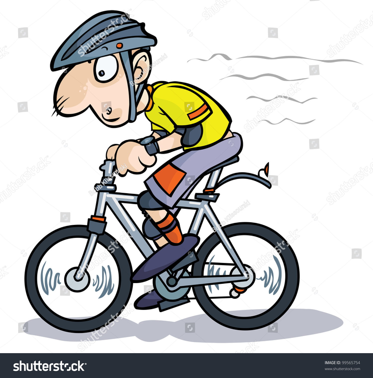 Cartoon Cyclist Stock Vector Illustration Shutterstock