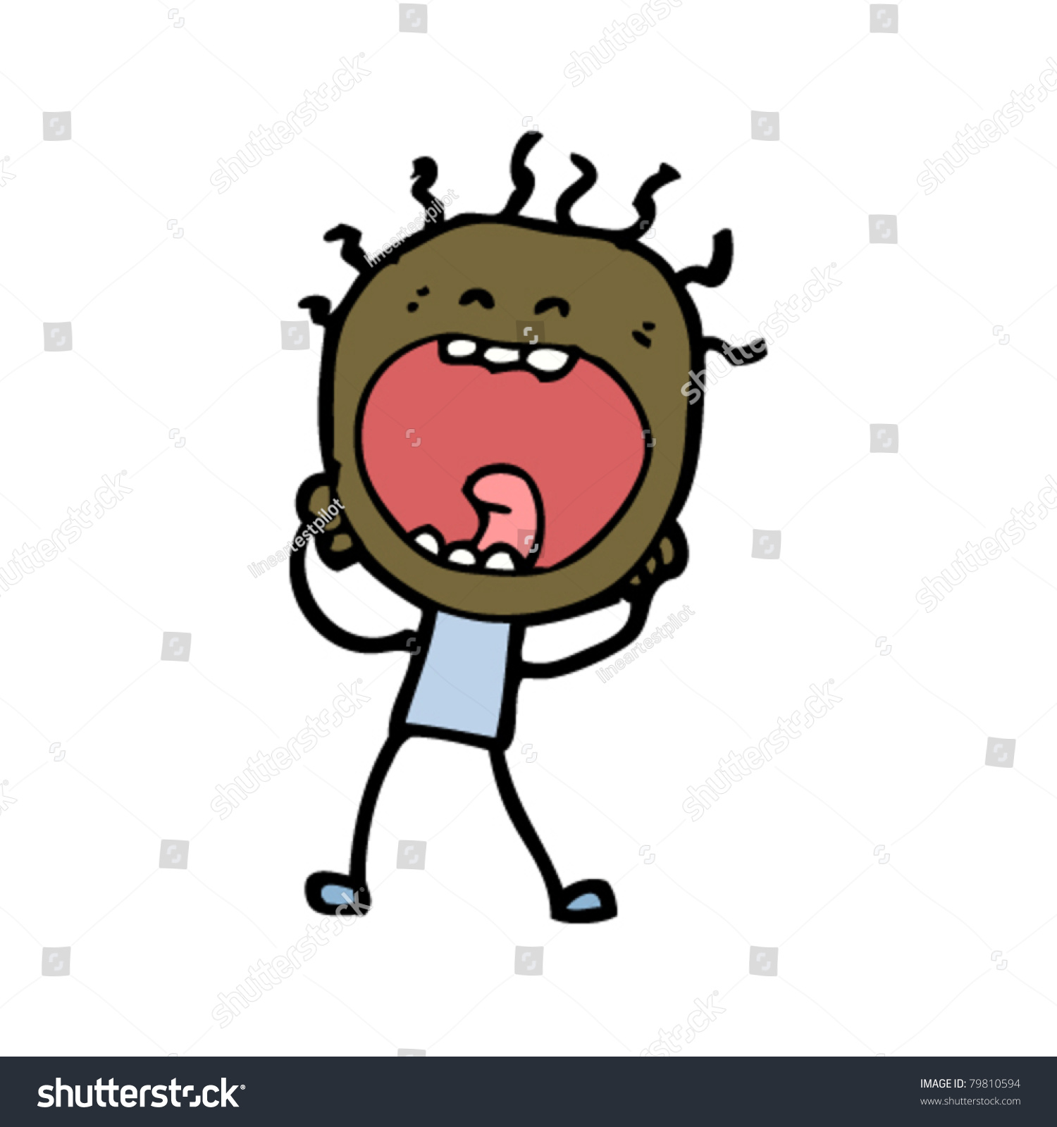 Cartoon Doodle Man Screaming Stock Vector Illustration 79810594