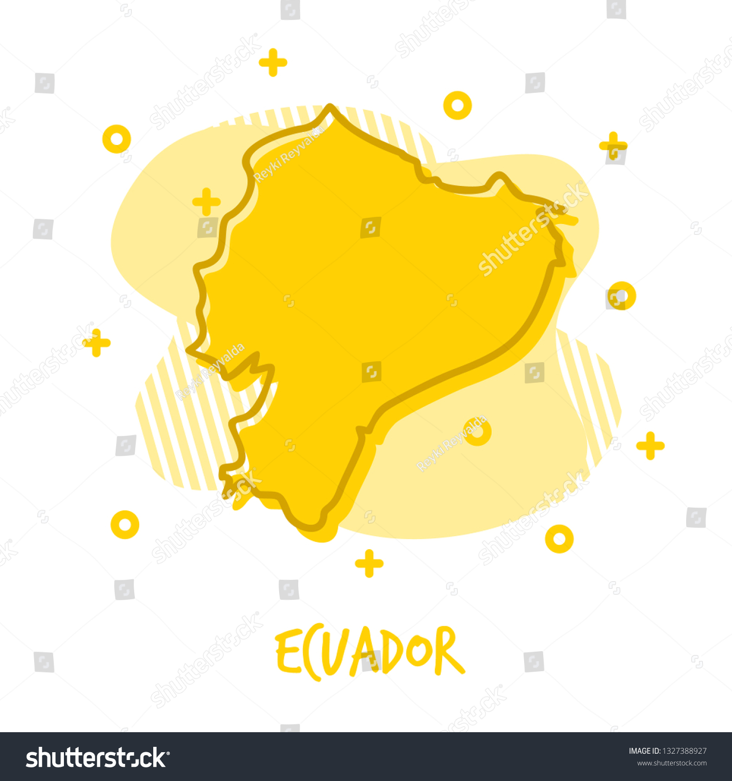 Cartoon Ecuador Map Vector De Stock Libre De Regal As