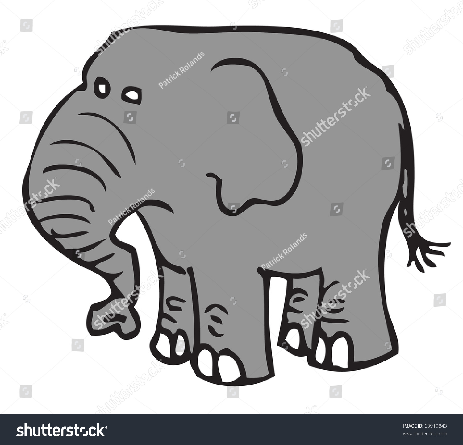 Cartoon Elephant Stock Vector Illustration 63919843 : Shutterstock