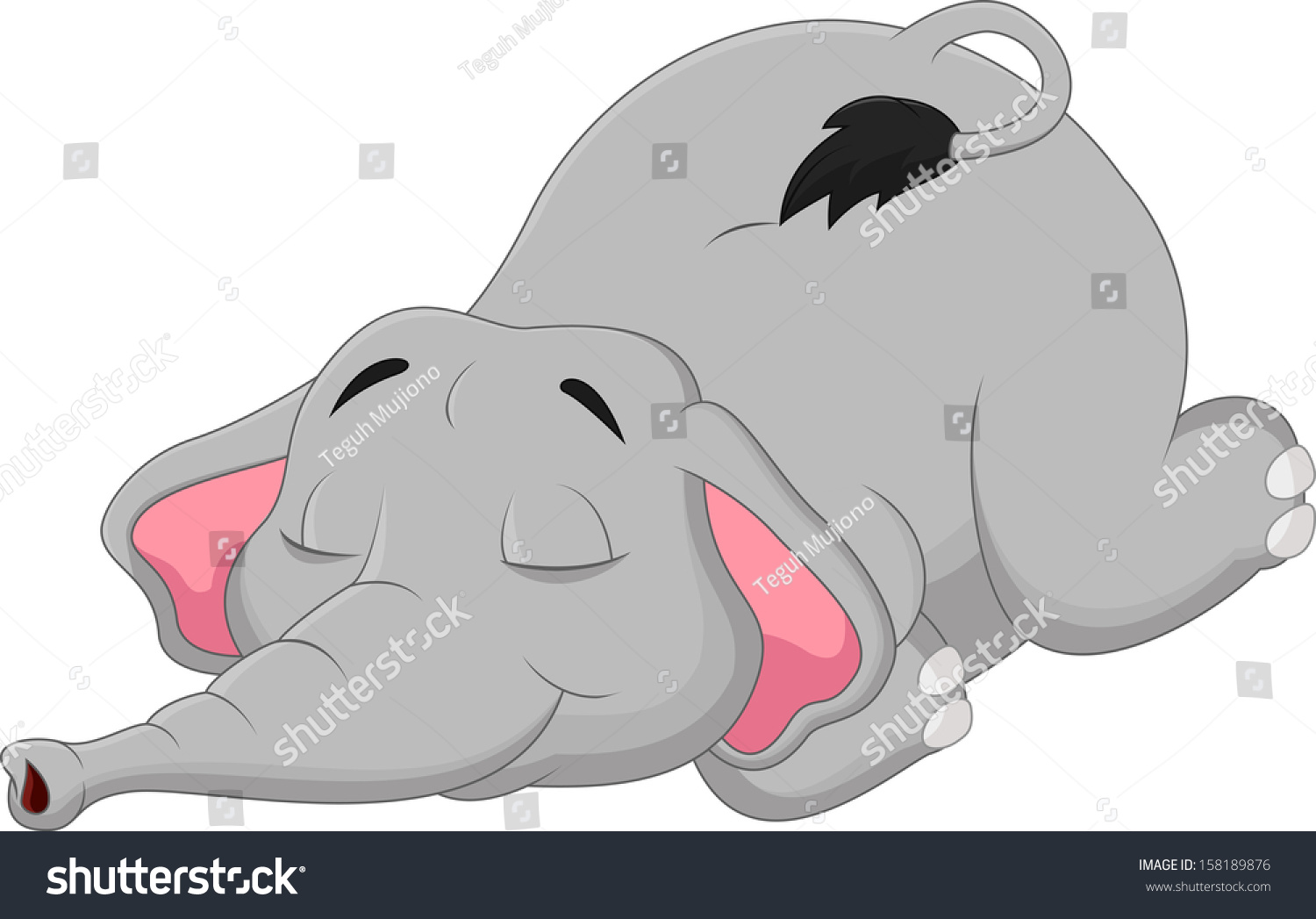 Cartoon Elephant Sleeping Stock Vector 158189876 Shutterstock