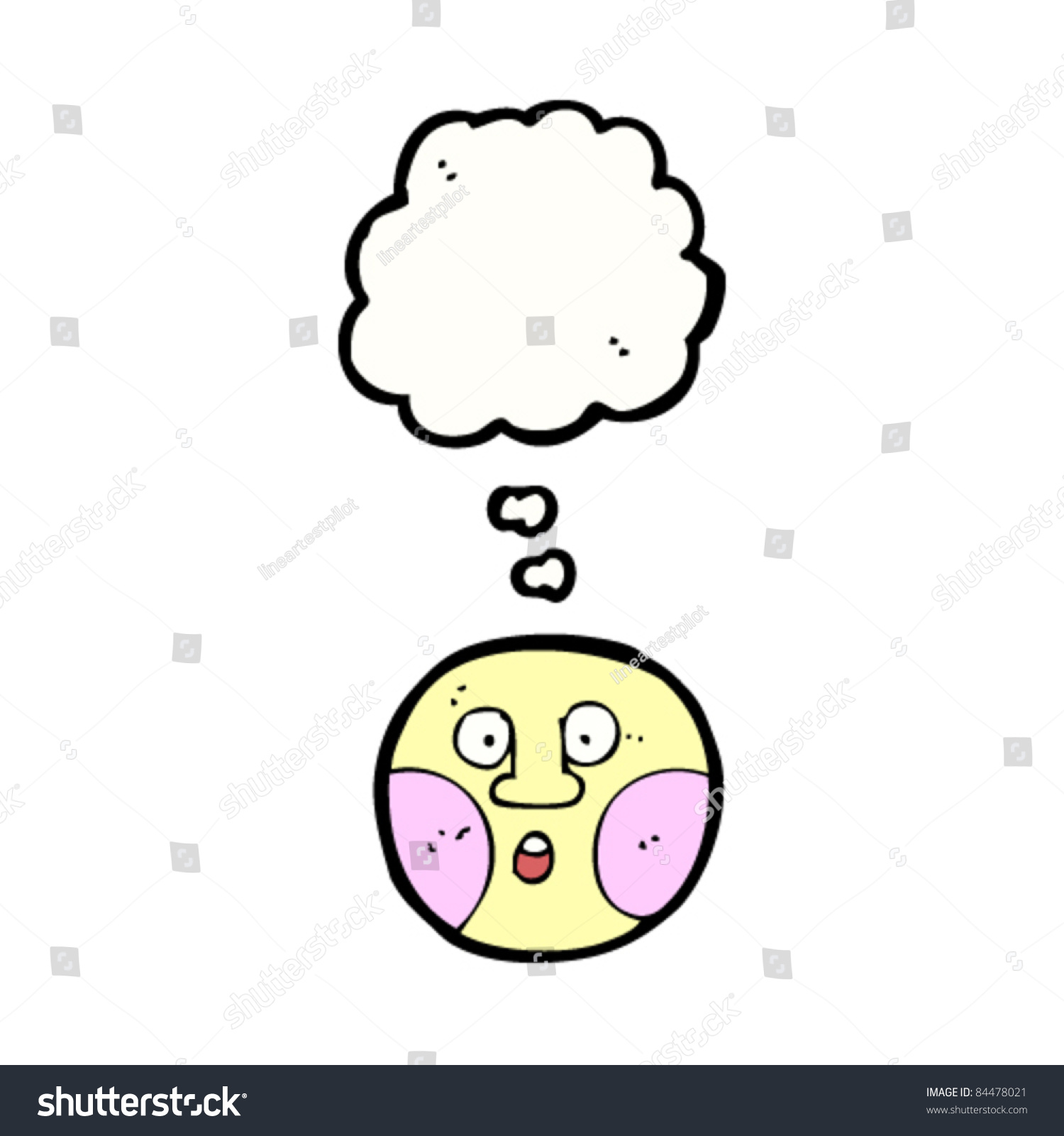 Cartoon Emoticon Face Thinking Stock Vector 84478021 - Shutterstock