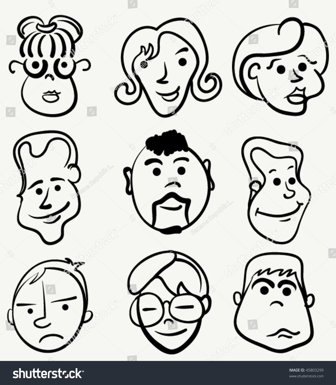 Cartoon Face Stock Vector Illustration 45803299 : Shutterstock