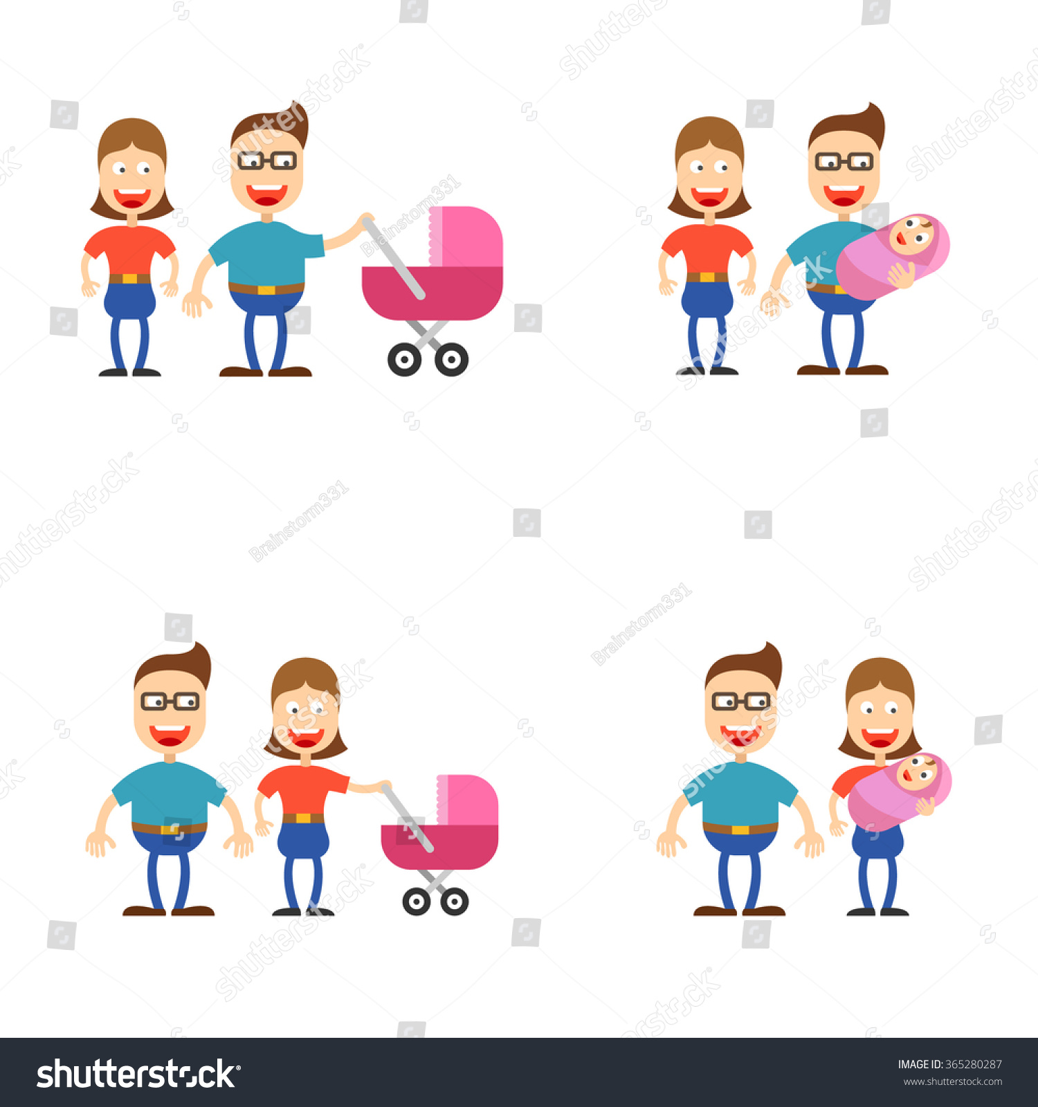 Cartoon Family Stock Vector 365280287 : Shutterstock