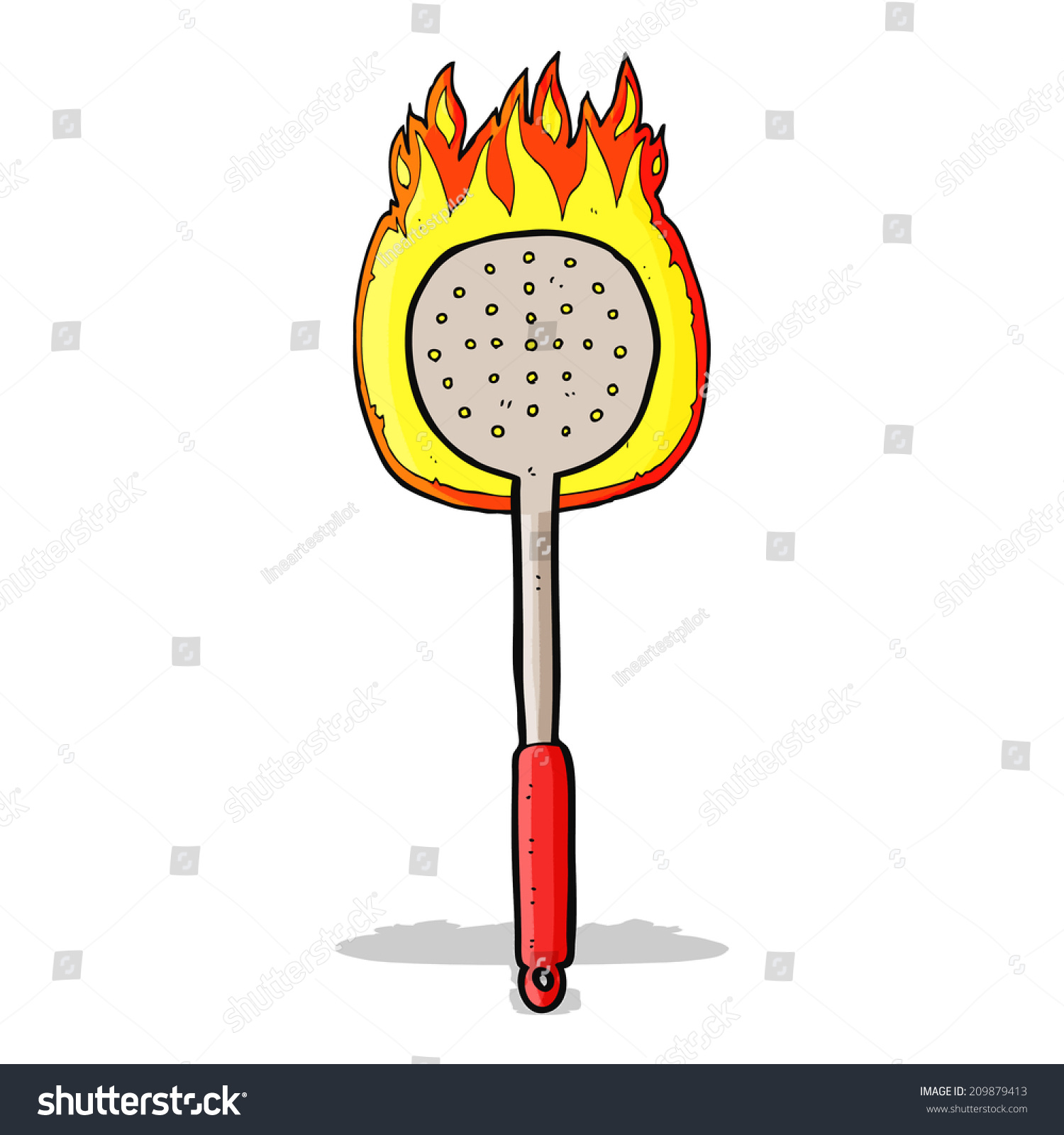 Cartoon Flaming Hot Spatula Stock Vector Royalty Free