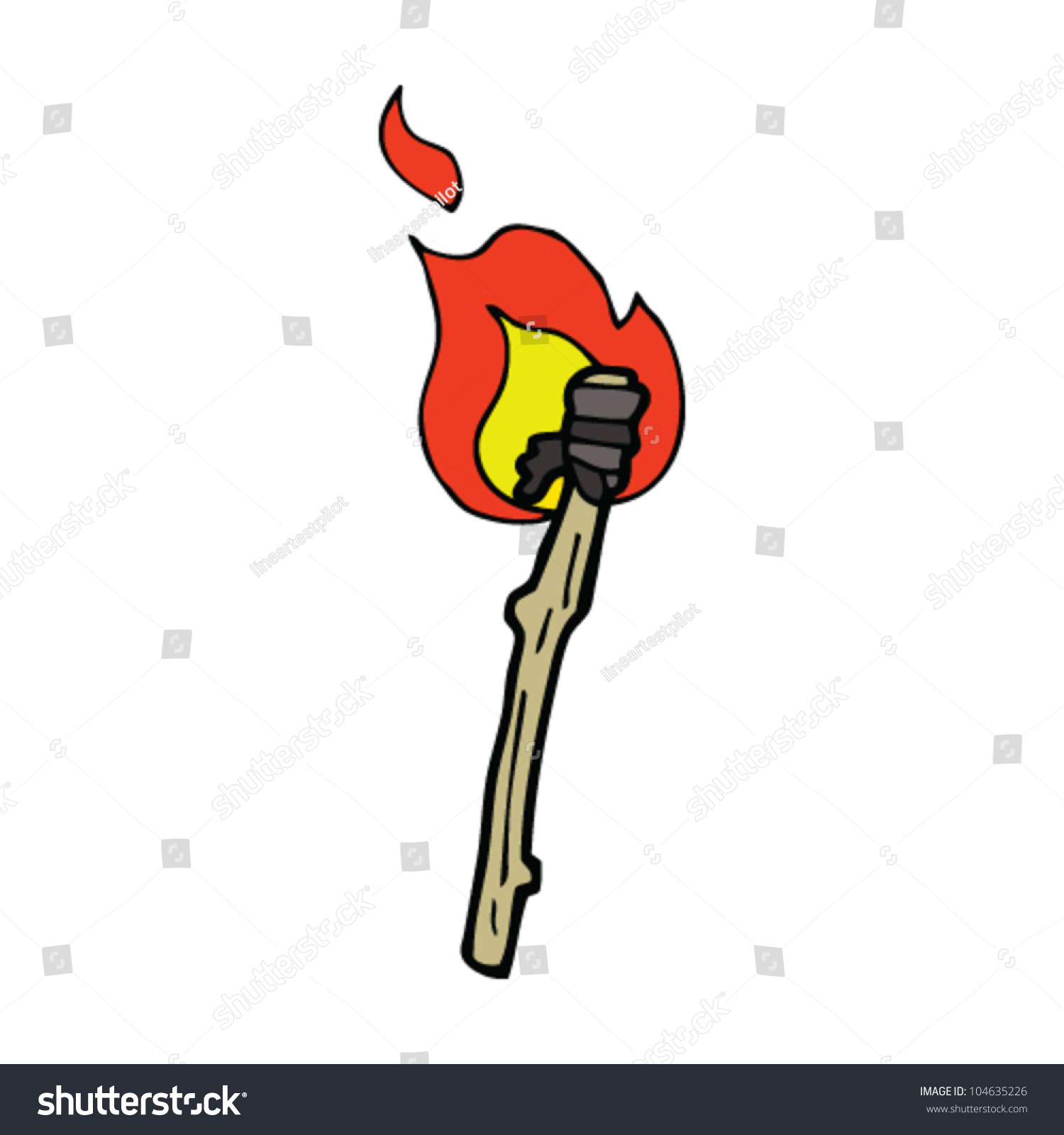 Cartoon Flaming Torch Stock Vector Illustration 104635226 : Shutterstock