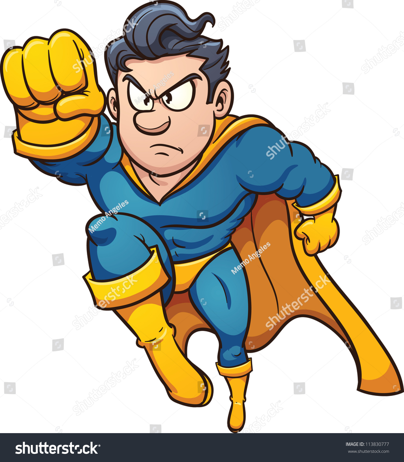 Cartoon Flying Superhero Vector Illustration Simple Stock Vector ...