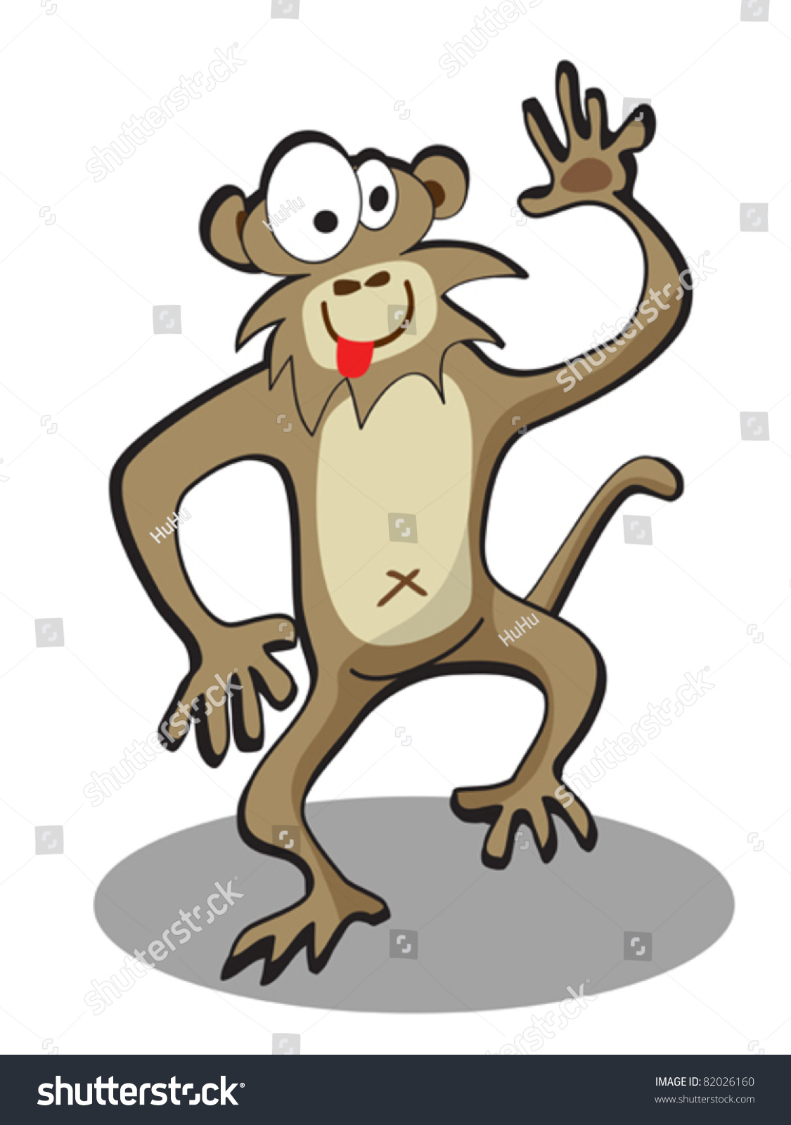 Cartoon Funny Monkey Stock Vector Illustration 82026160 : Shutterstock