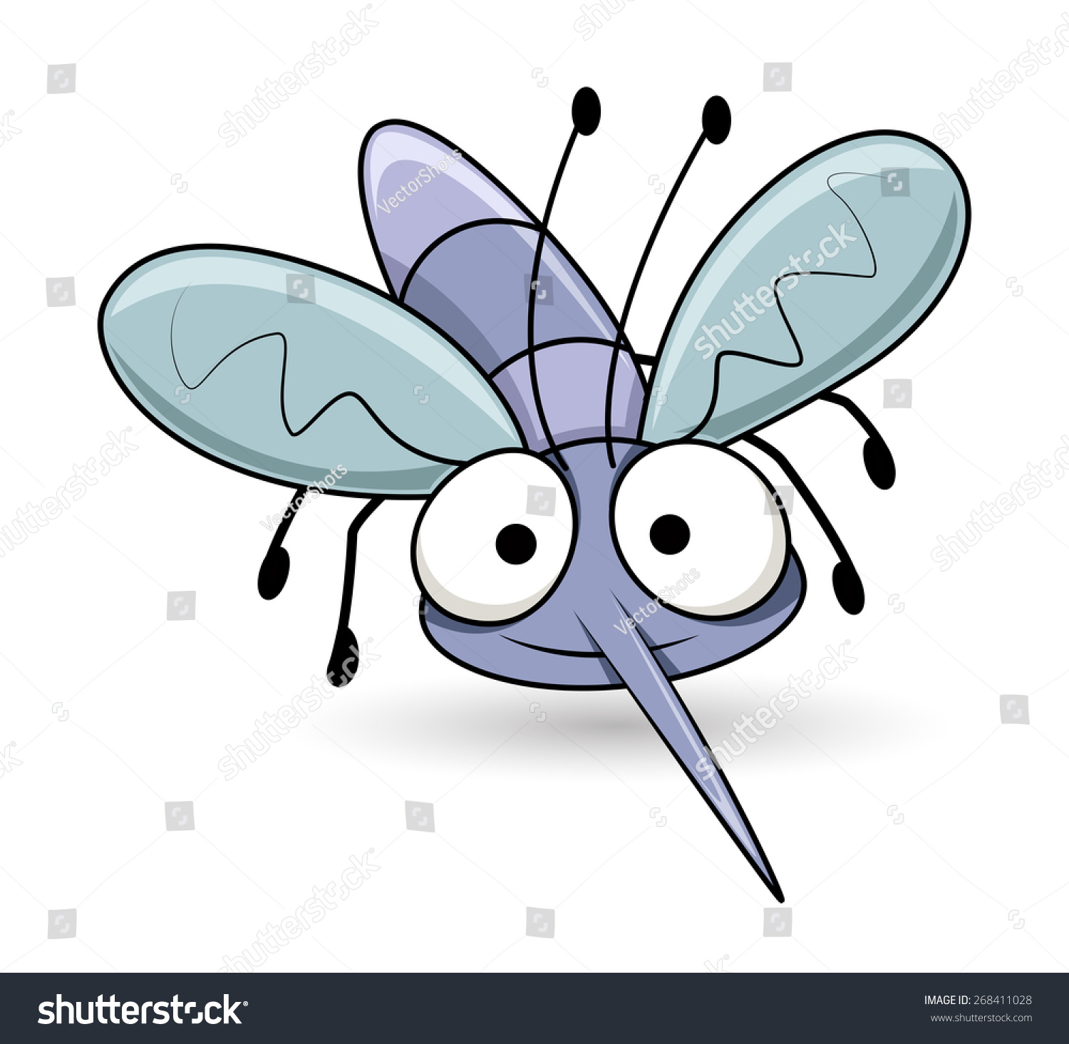Cartoon Funny Mosquito Stock Vector 268411028 - Shutterstock