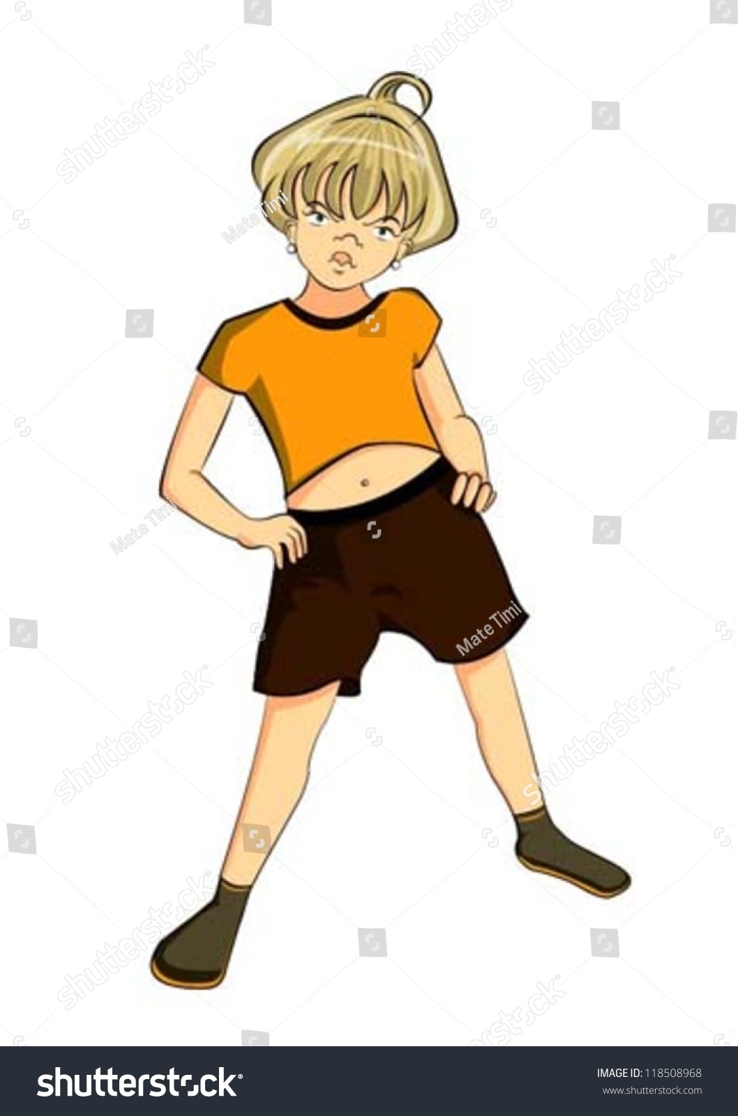 Cartoon Girl Blonde Hair Stock Vector 118508968 - Shutterstock