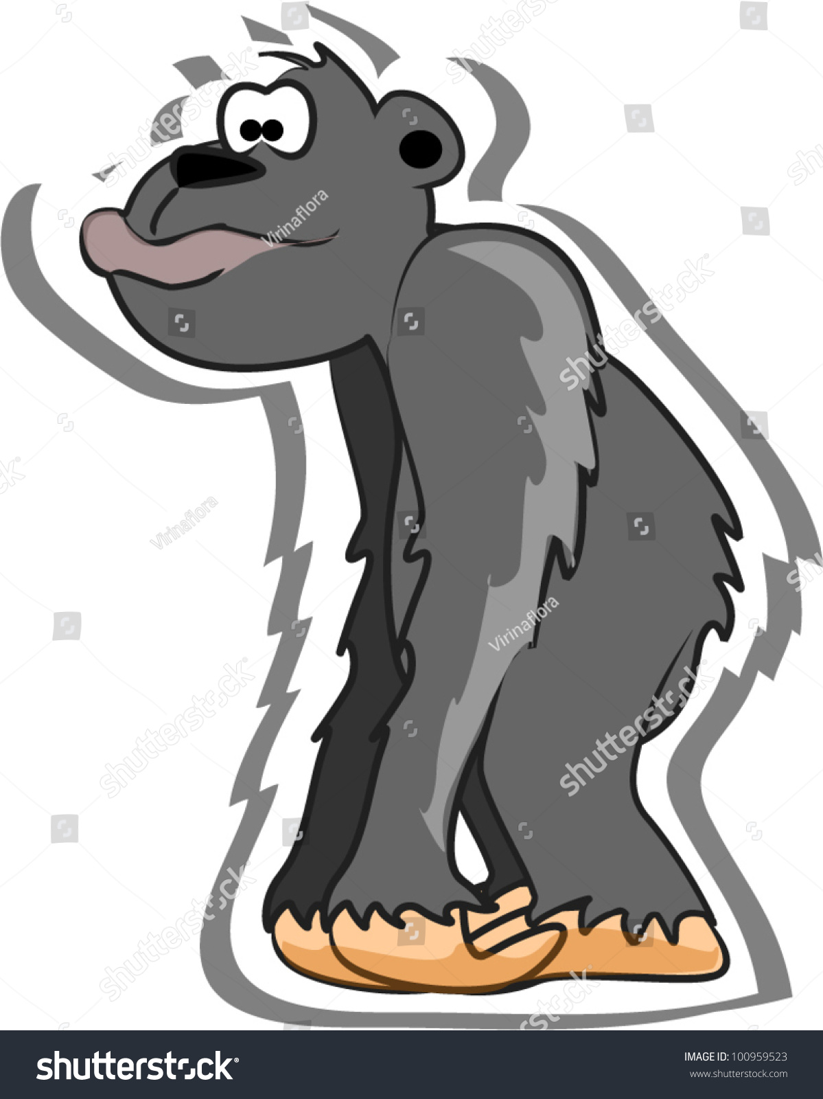 Cartoon Gorilla Stock Vector Illustration 100959523 : Shutterstock