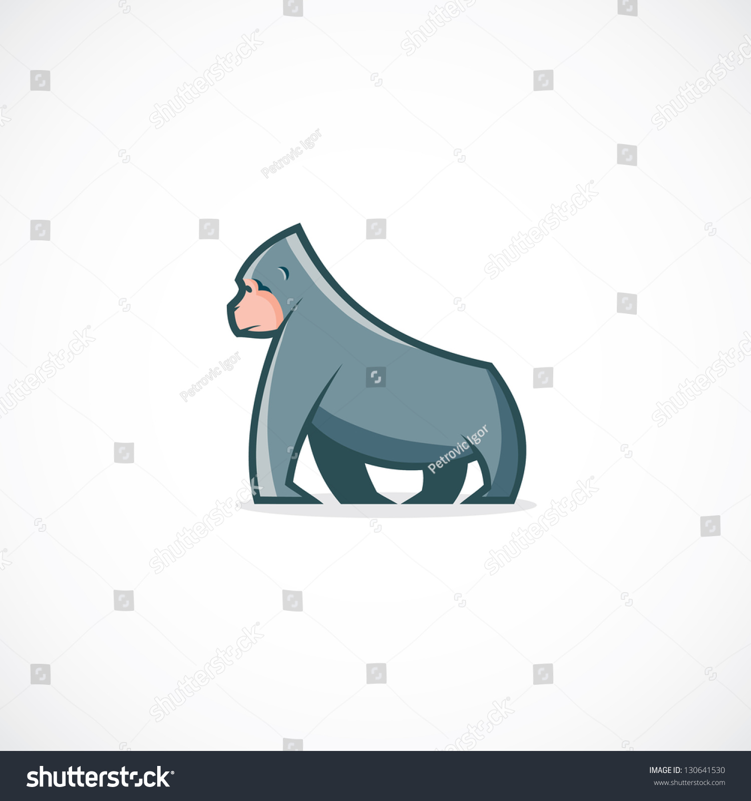 Cartoon Gorilla Vector Illustration Stock Vector 130641530 - Shutterstock