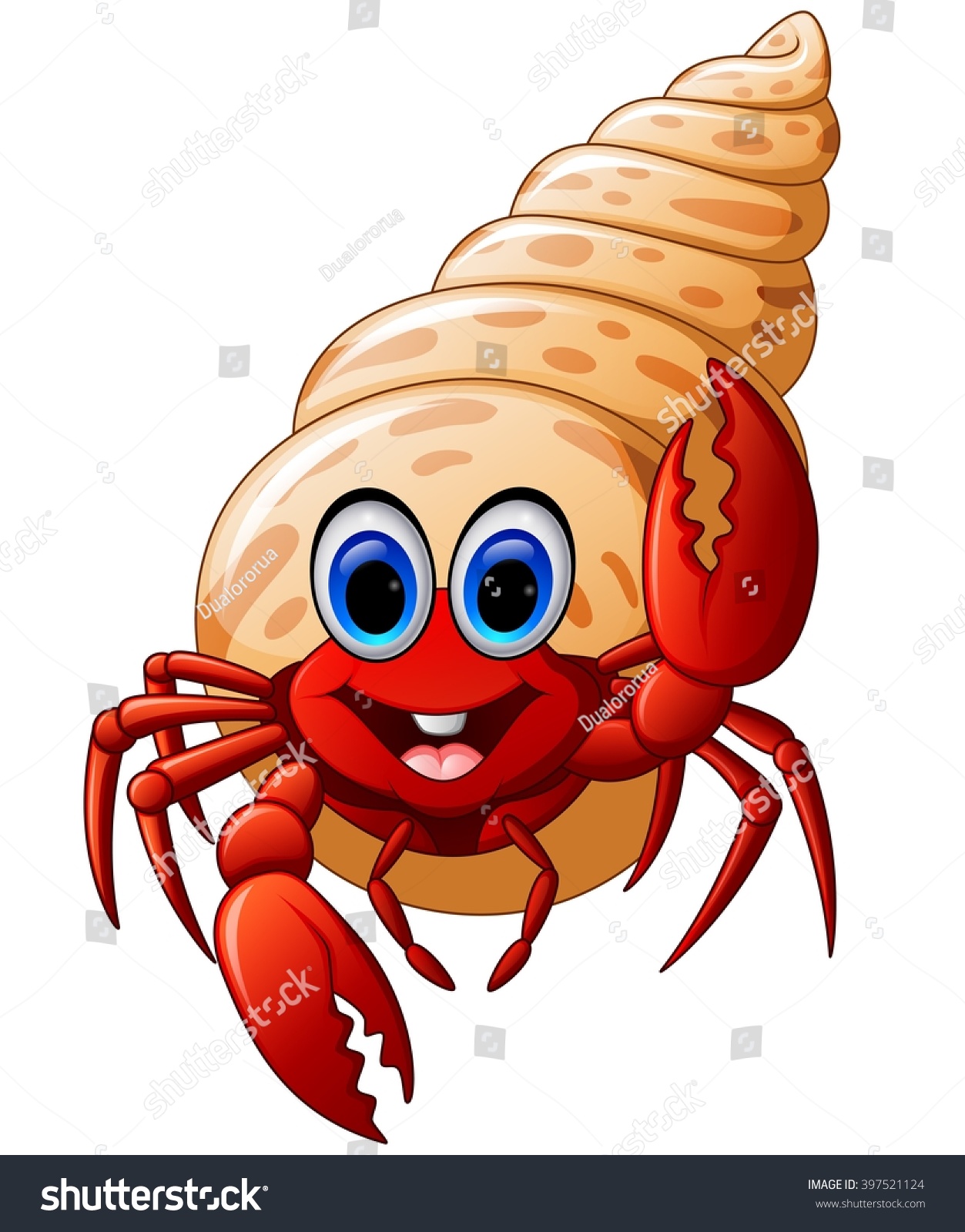Cartoon Hermit Crab Stock Vector 397521124 - Shutterstock