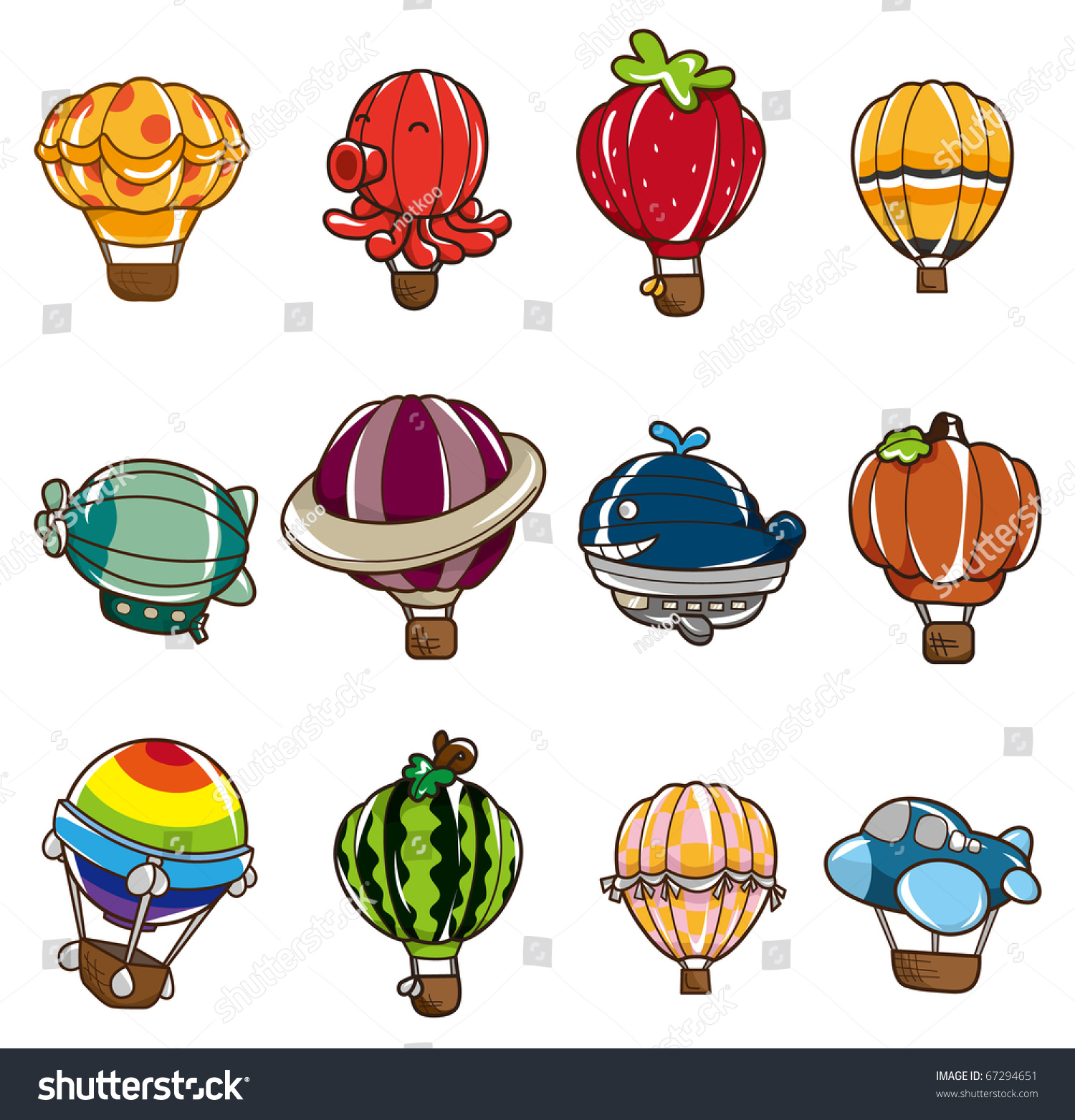 Cartoon Hot Air Balloon Icon Stock Vector Illustration 67294651