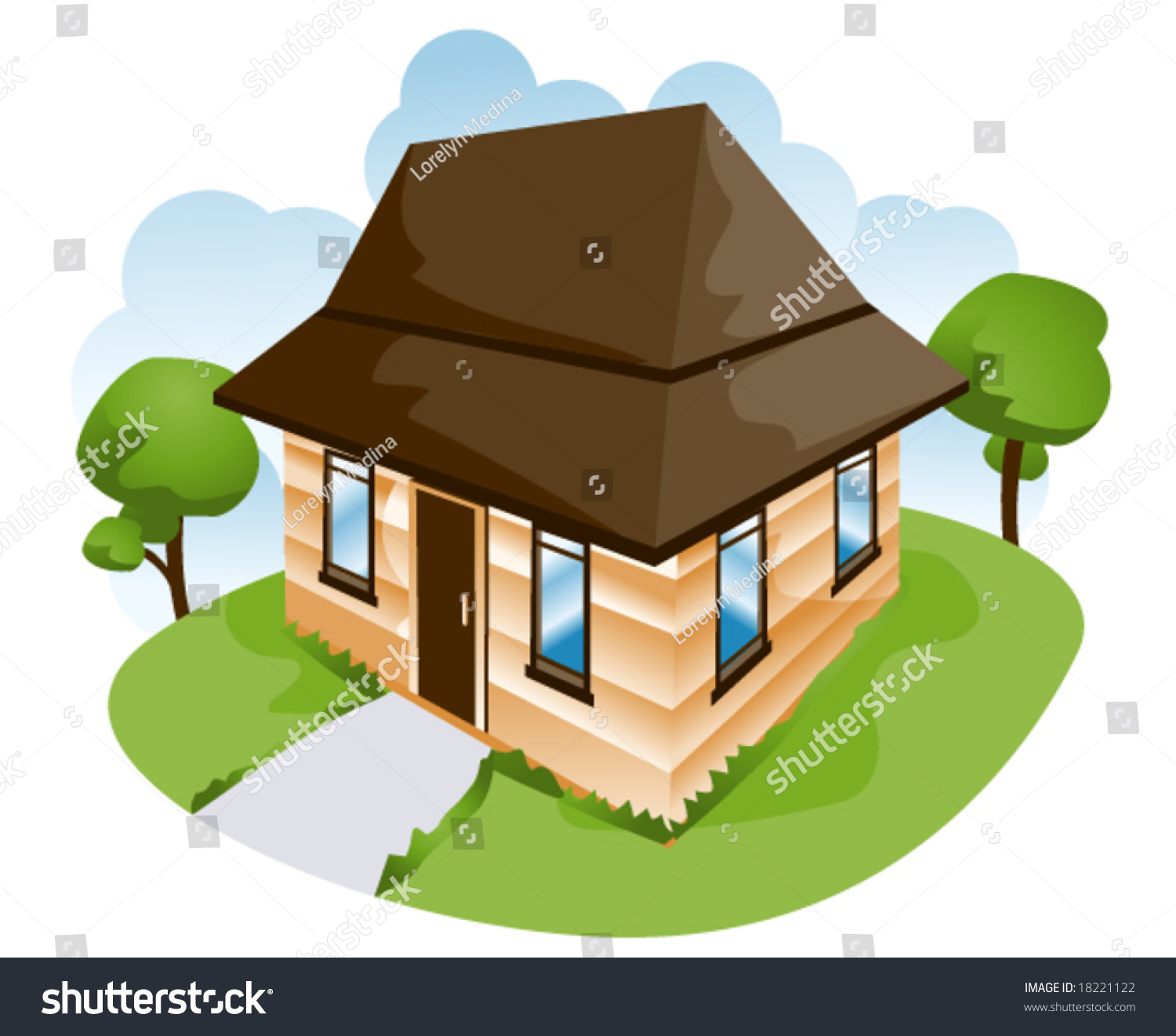 Cartoon House - Vector - 18221122 : Shutterstock