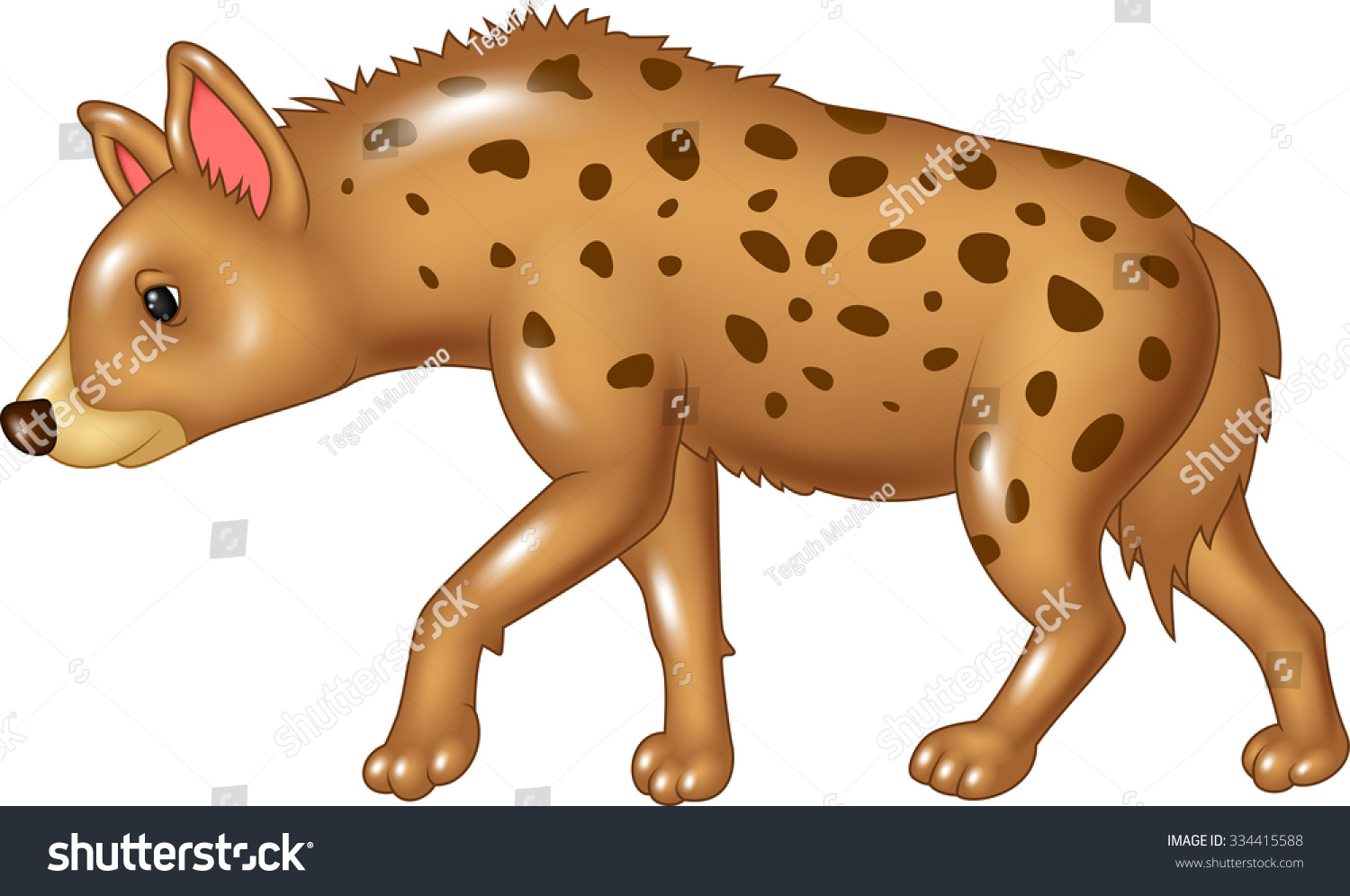 Cartoon Hyena Mascot Isolated On White Background Stock Vector