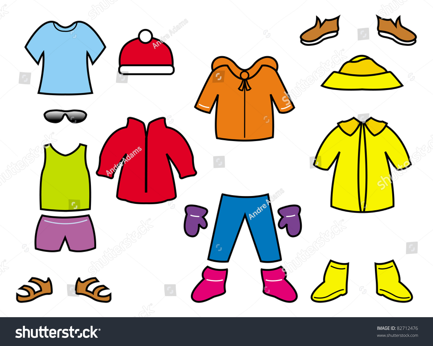 Cartoon Illustration Of A Children'S Clothes Collection - 82712476