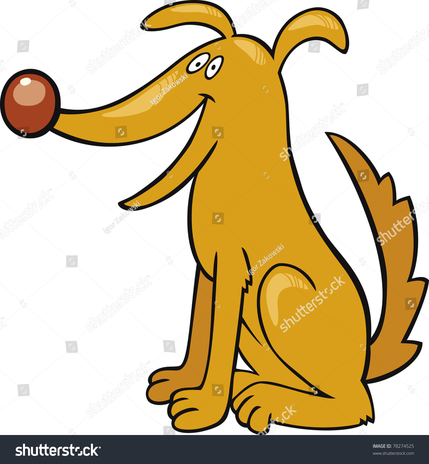 Cartoon Illustration Of Funny Dog - 78274525 : Shutterstock