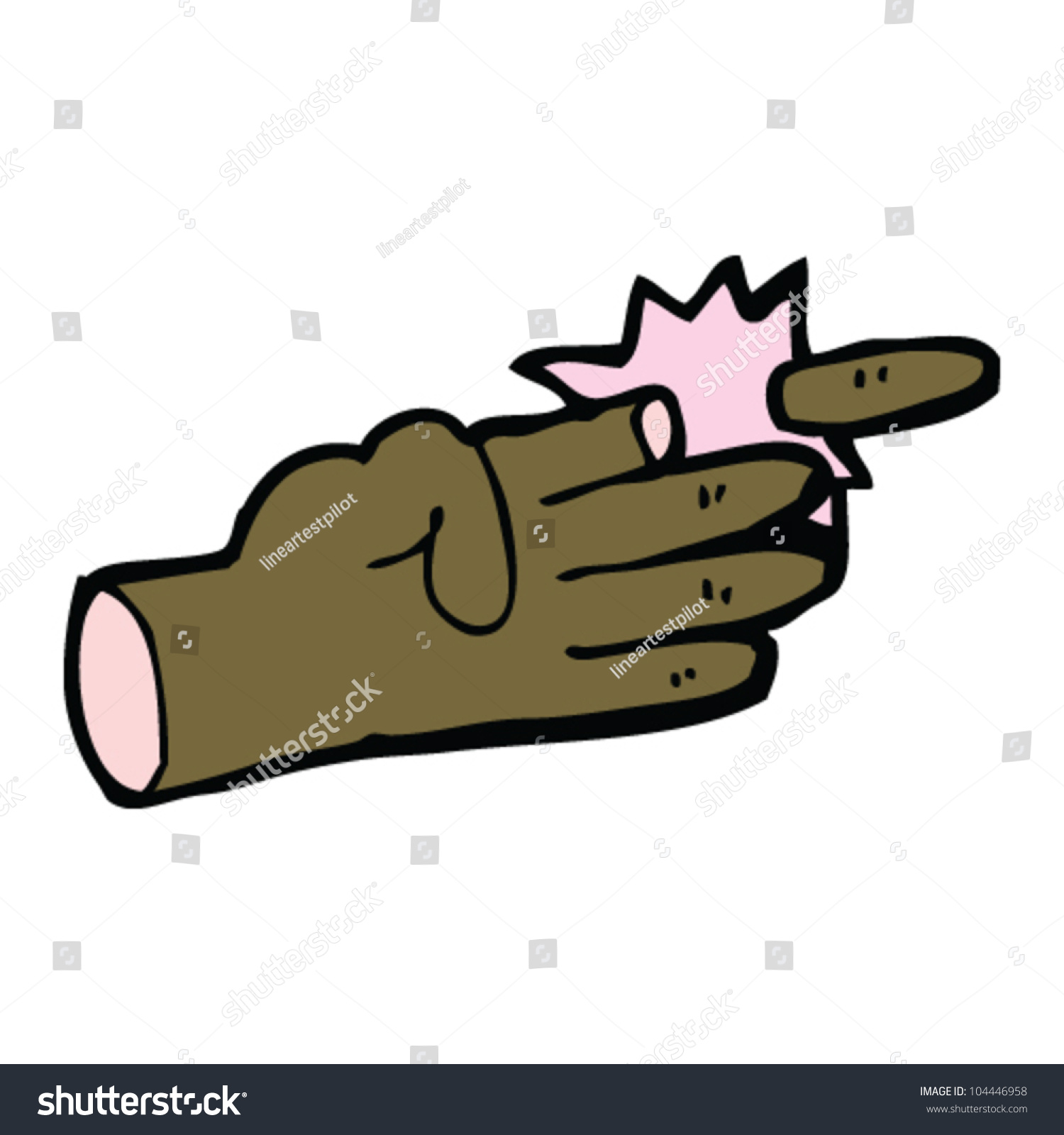 Cartoon Joke Severed Finger Stock Vector Illustration 104446958