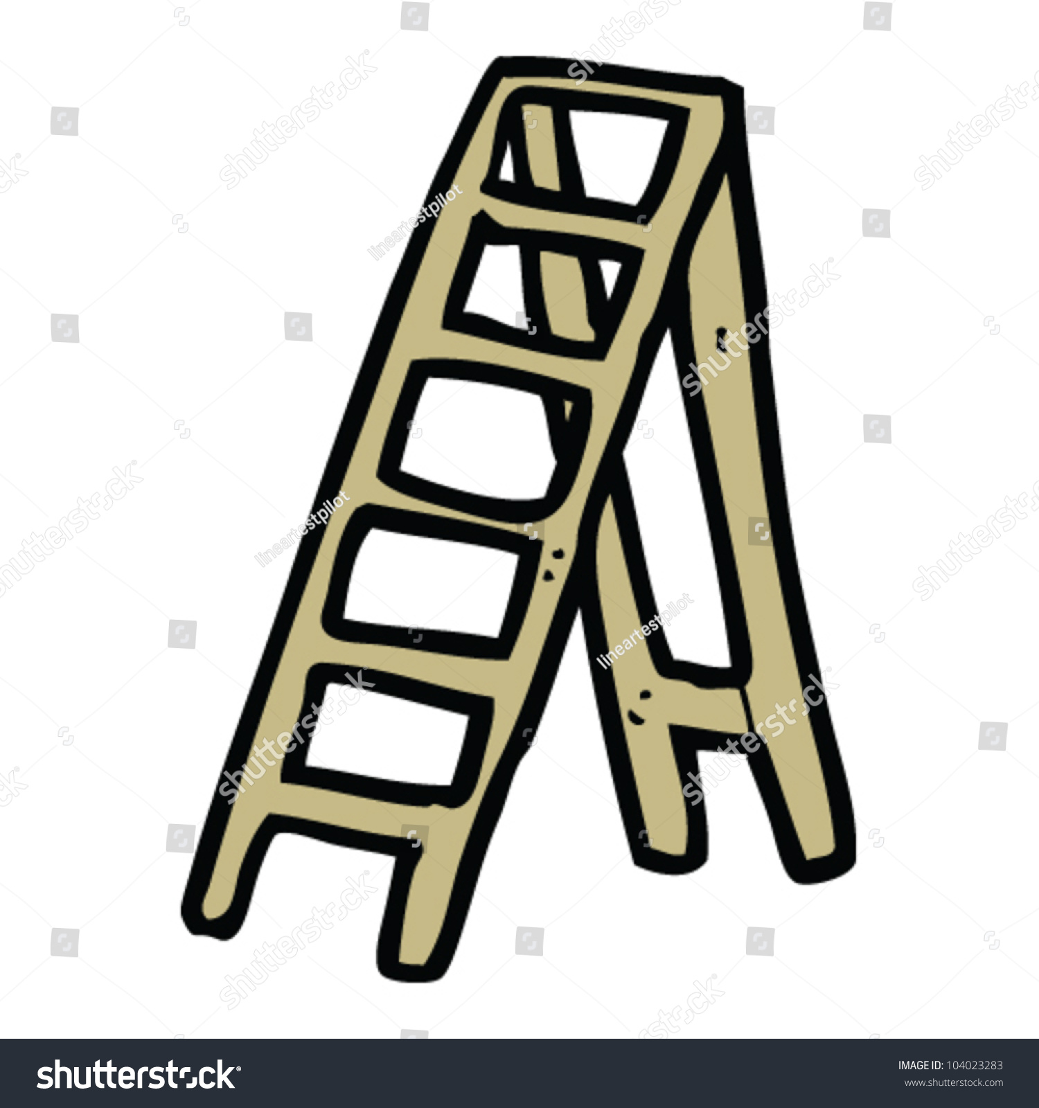 Cartoon Ladder Stock Vector Illustration 104023283 : Shutterstock