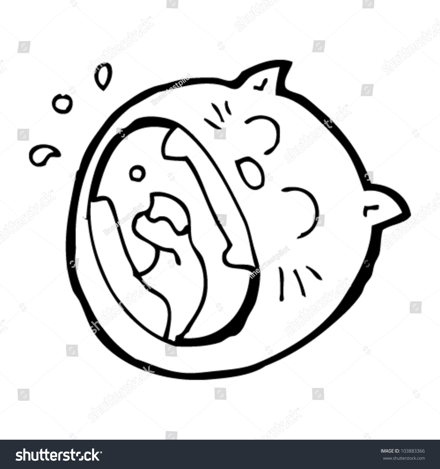 Cartoon Laughing Cat Face Stock Vector Illustration 103883366