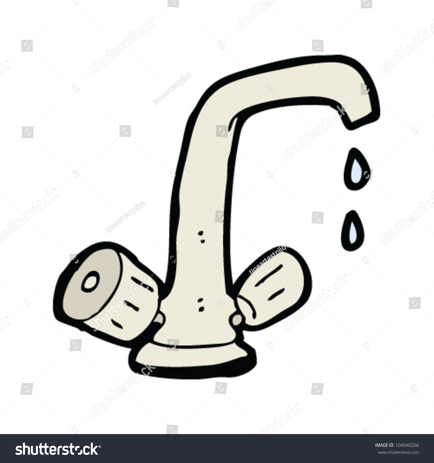 Cartoon Leaky Faucet Stock Vector Illustration 104040266 : Shutterstock