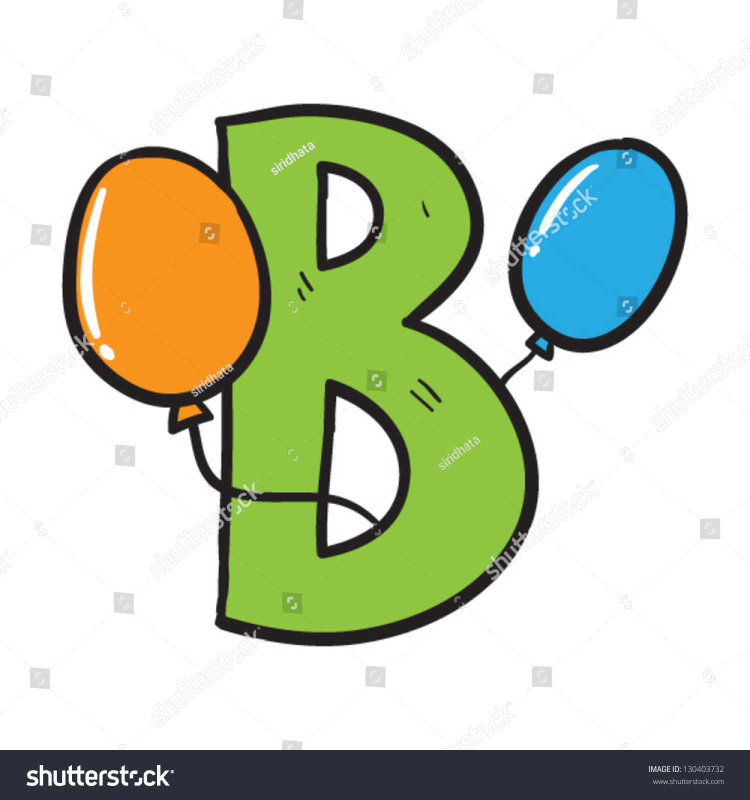 Cartoon Letter B Stock Vector 130403732 - Shutterstock