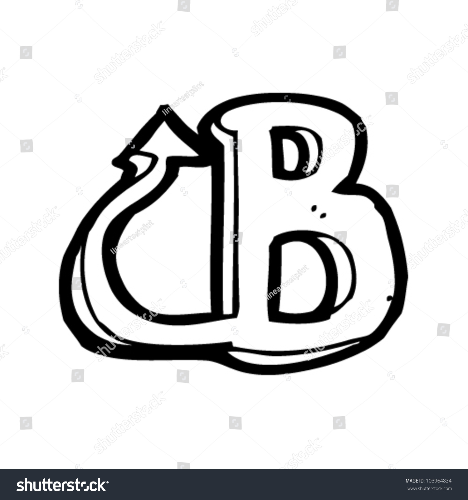 Cartoon Letter B Devil Tail Stock Vector 103964834 - Shutterstock